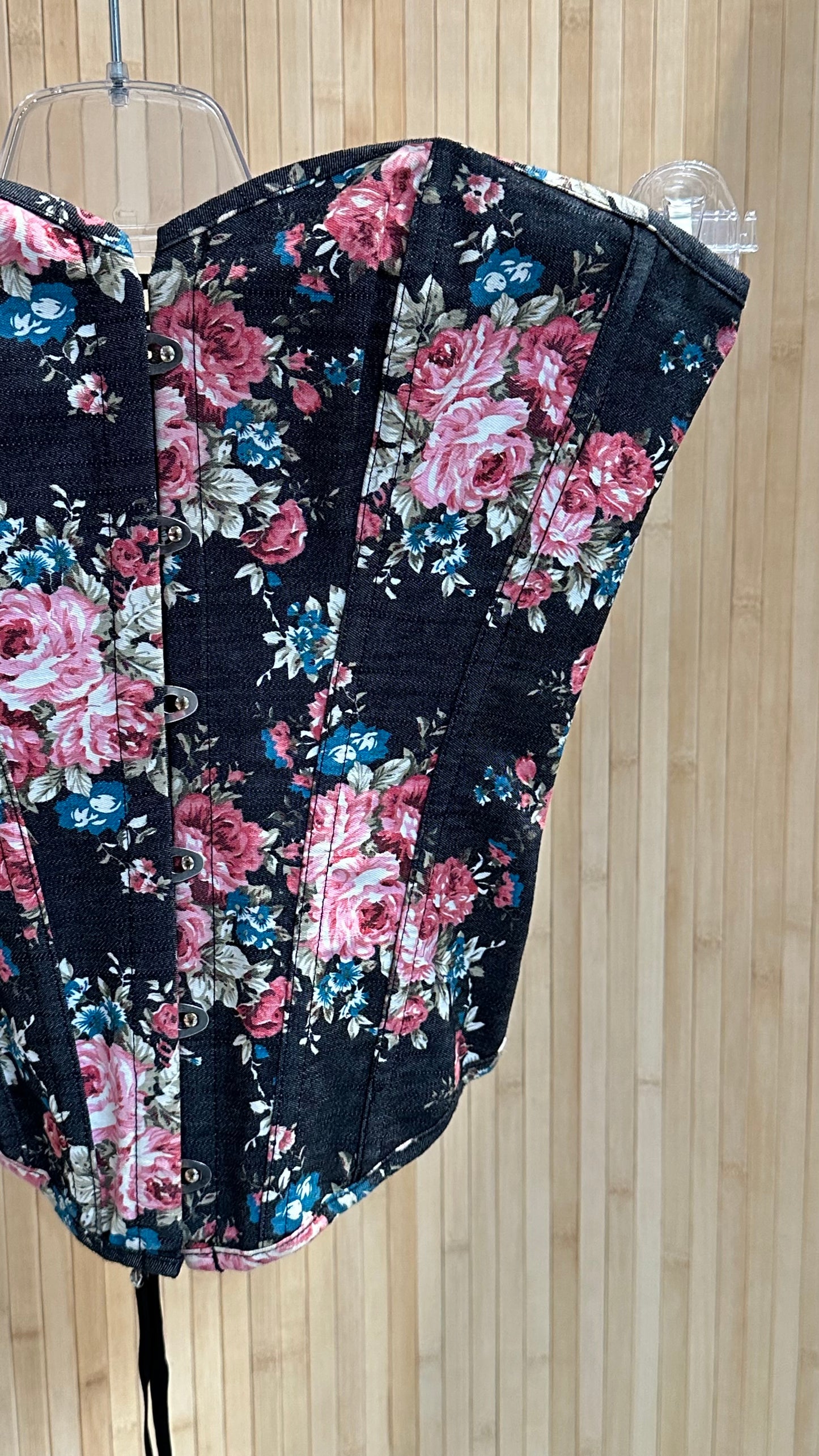 Vintage Black floral - Corset