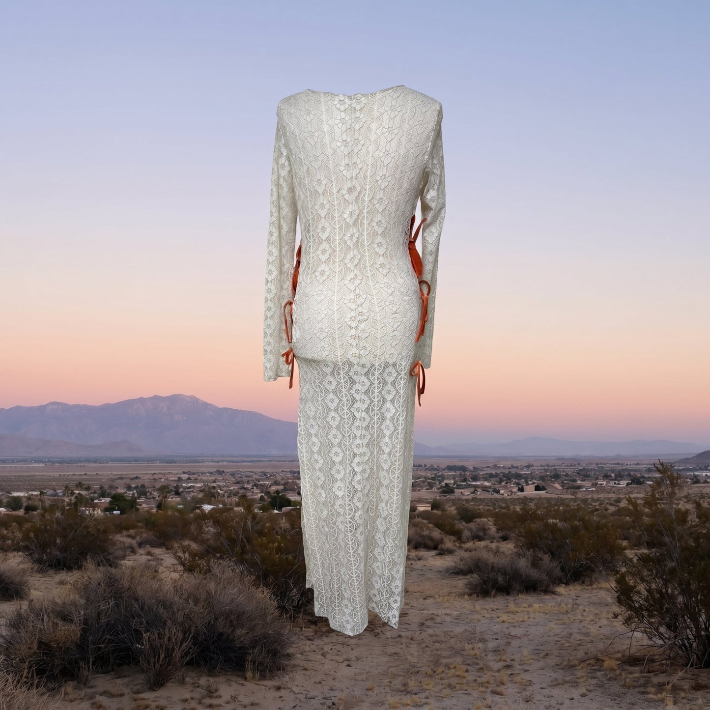 Unknown Unknown Long Dress White - backside