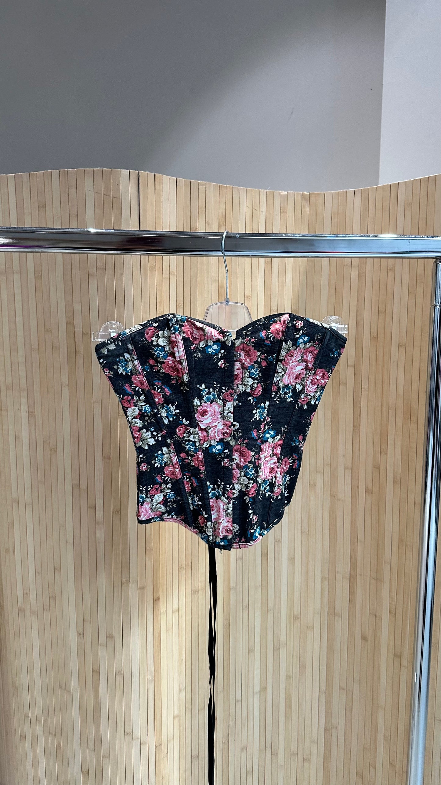Vintage Black floral - Corset