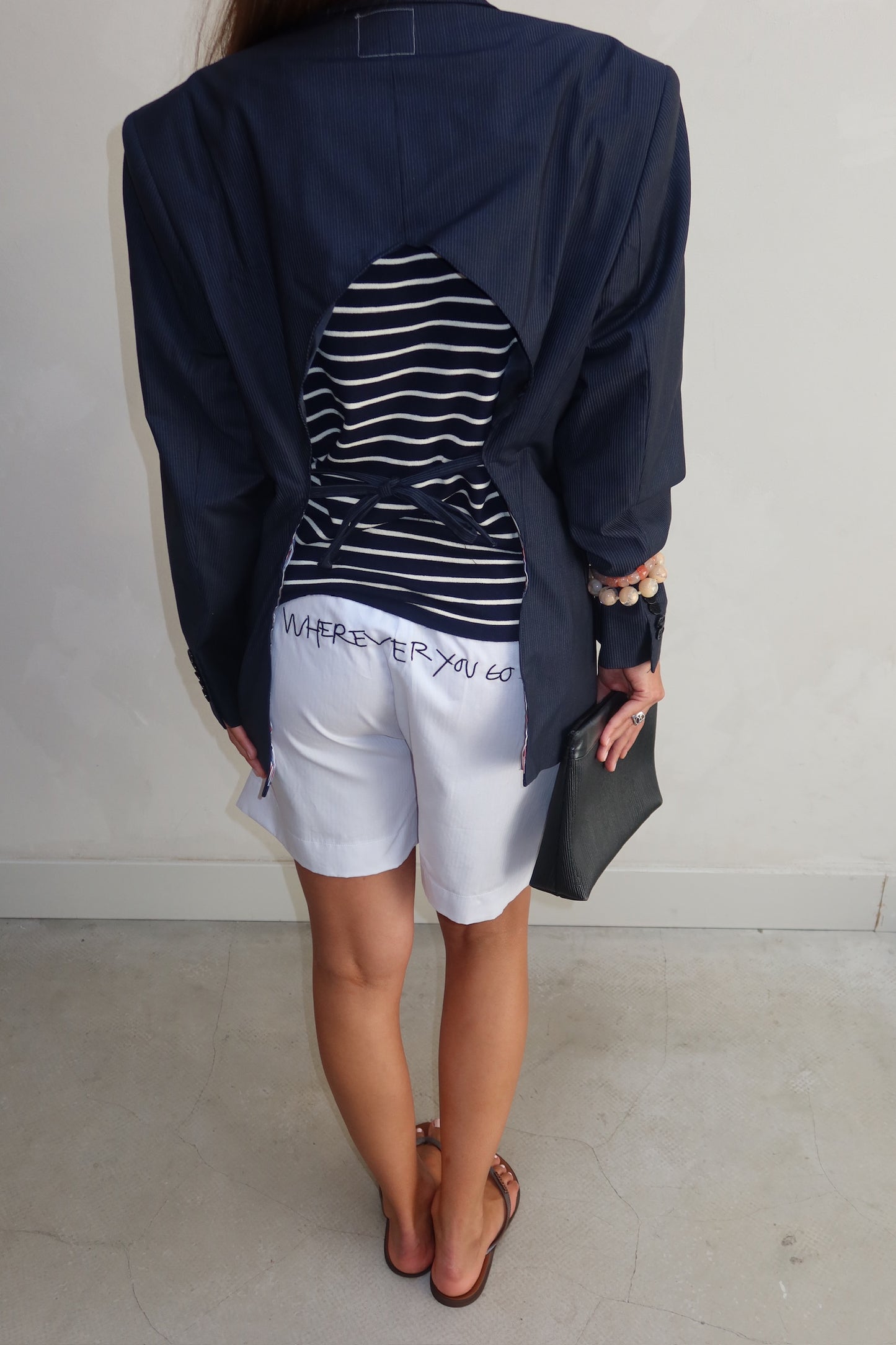 Upcyled blazer with open back - By UME