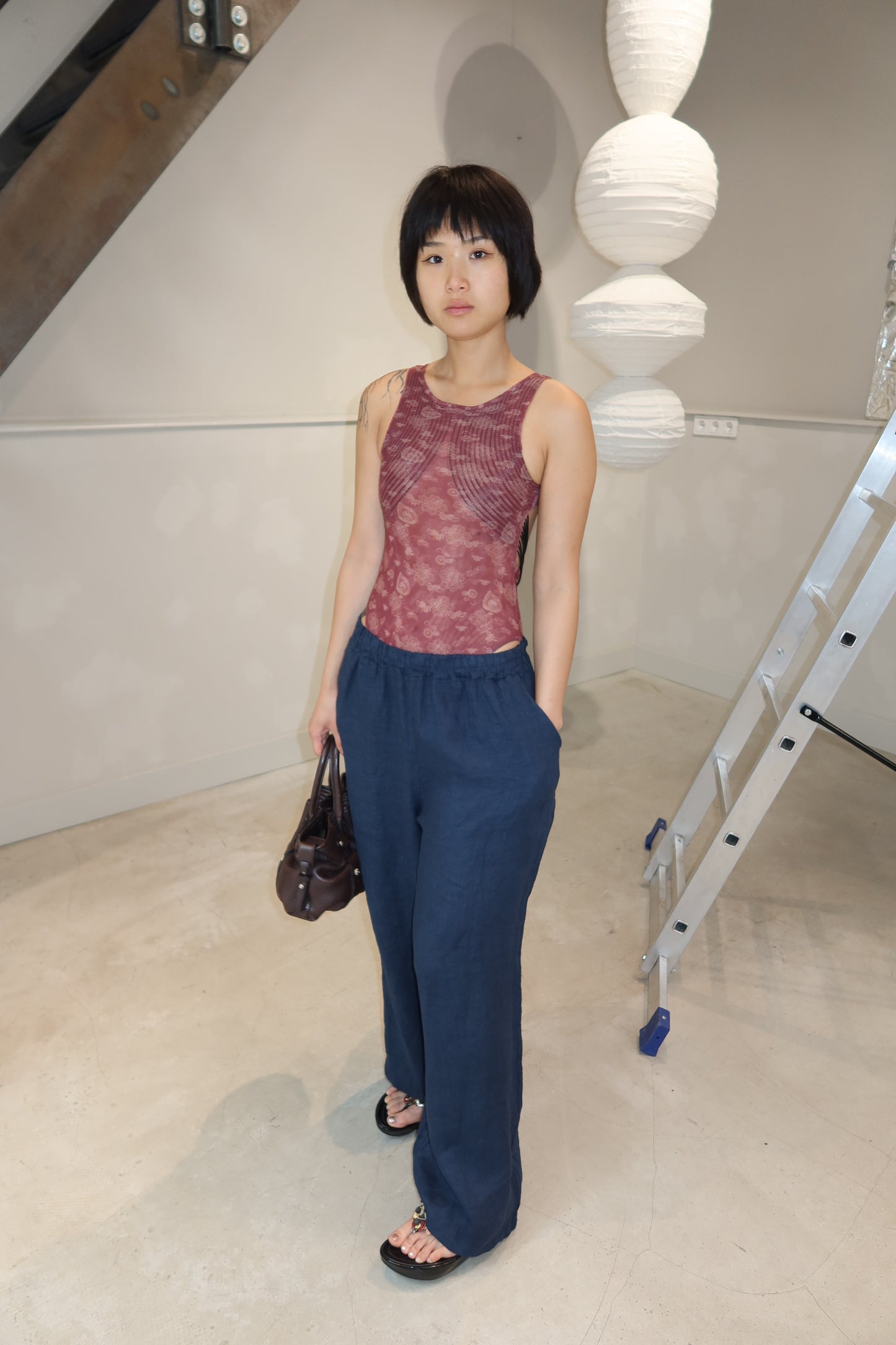 Navy Blue linen pants - Curated by UME