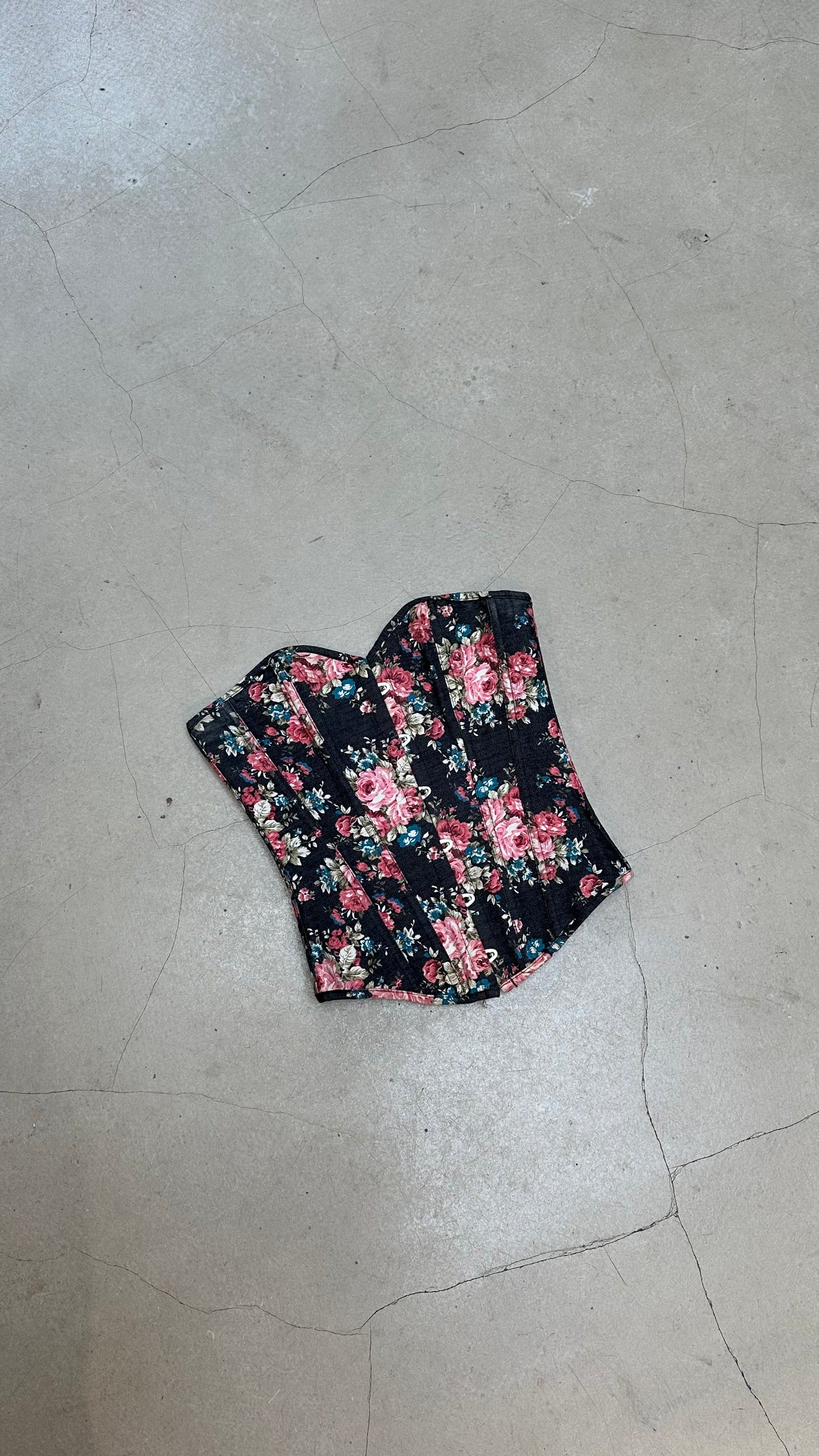 Vintage Black floral - Corset