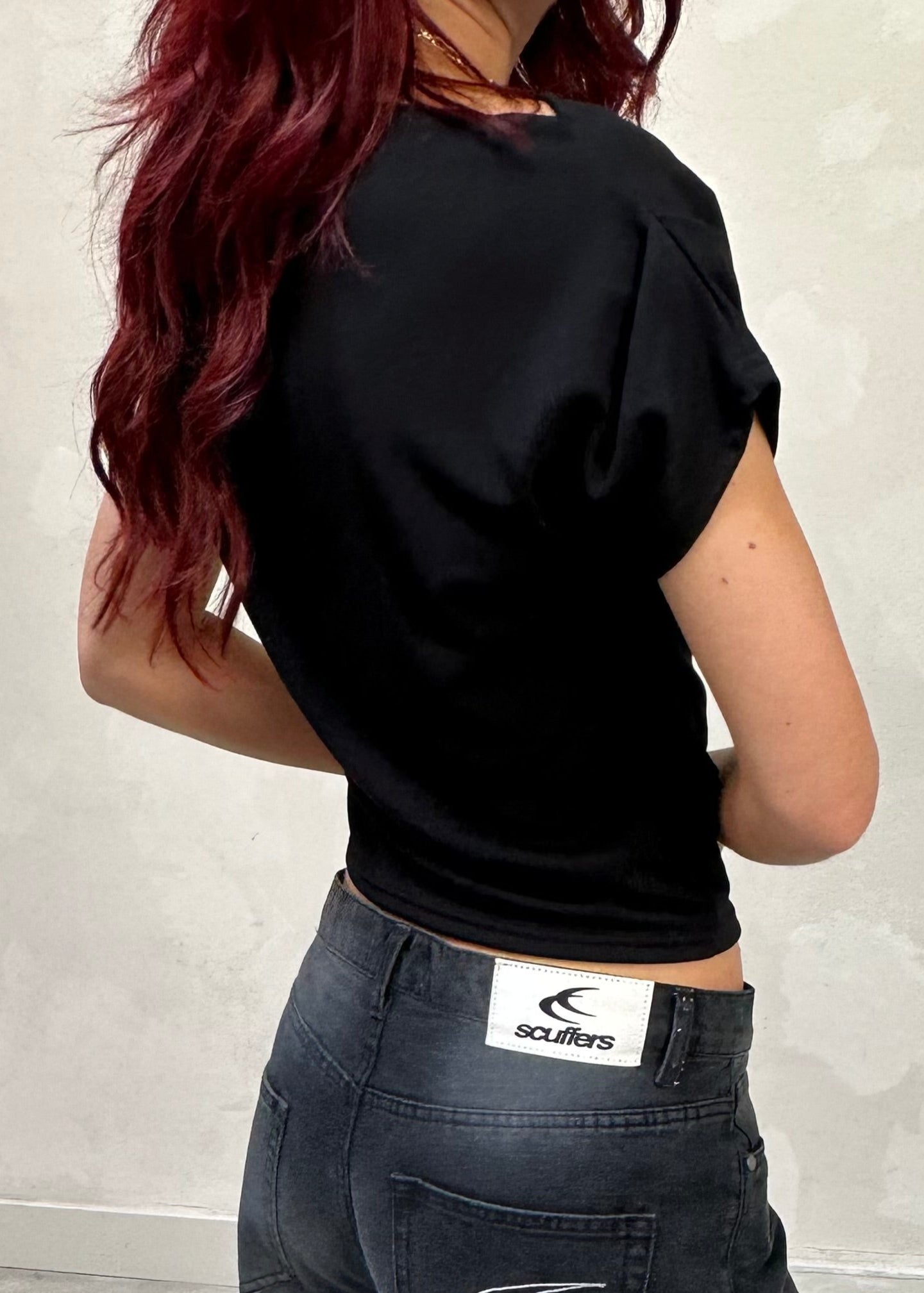 Draped black - top