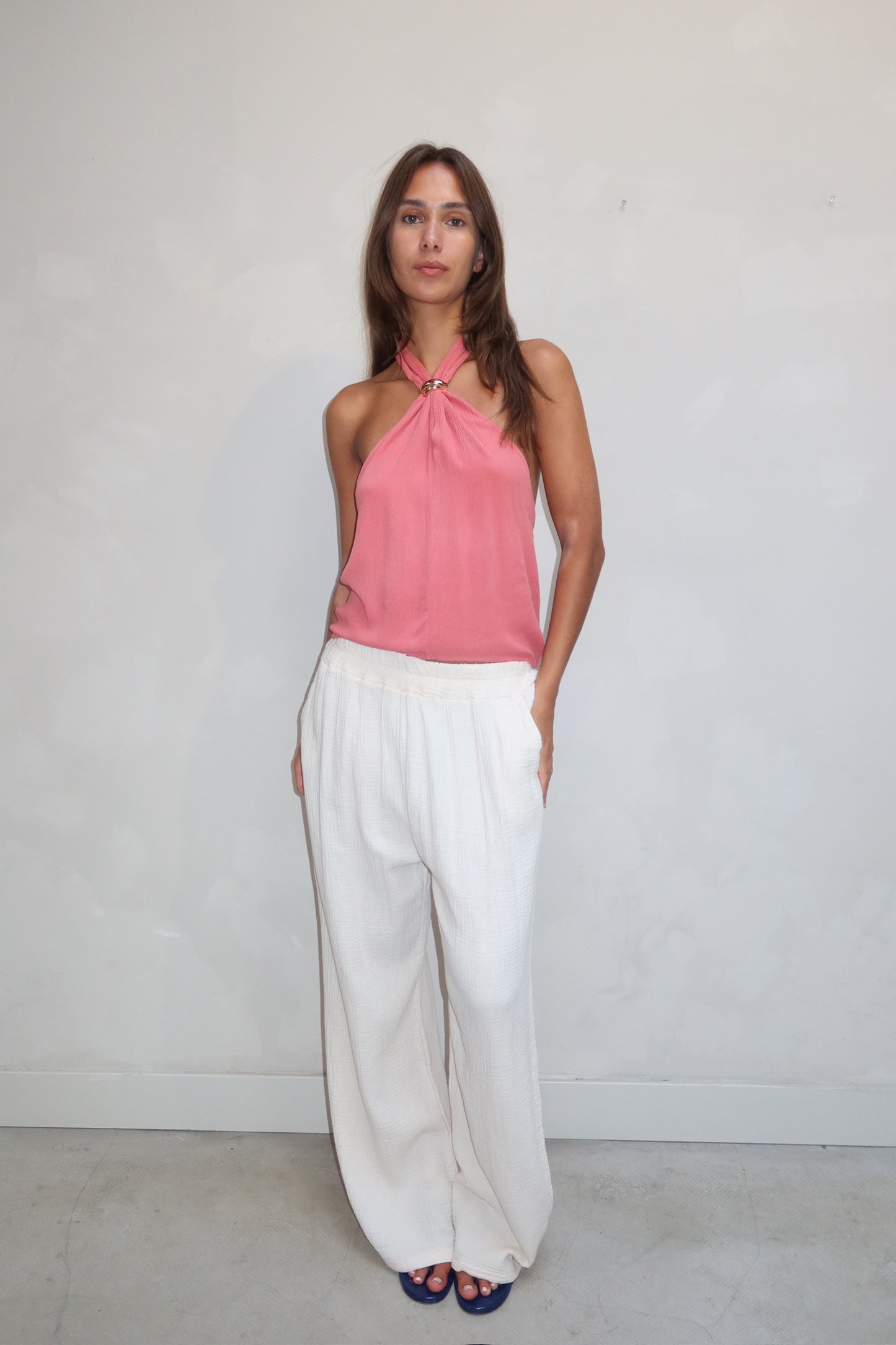 Blushed pink halter top - Curated by ume