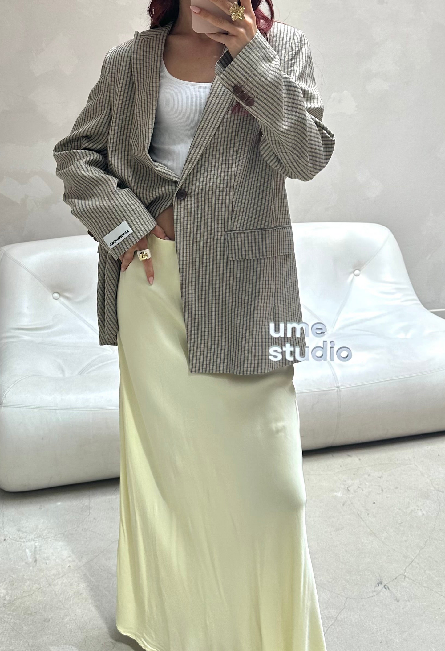 Butter yellow long skirt - Curated by ume