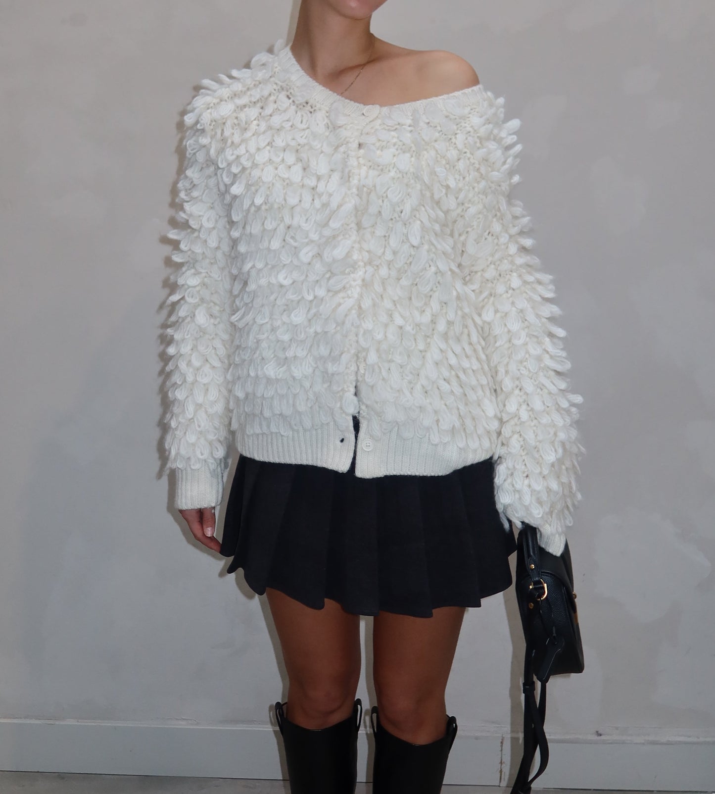 Gunia white knitted - Cardigan
