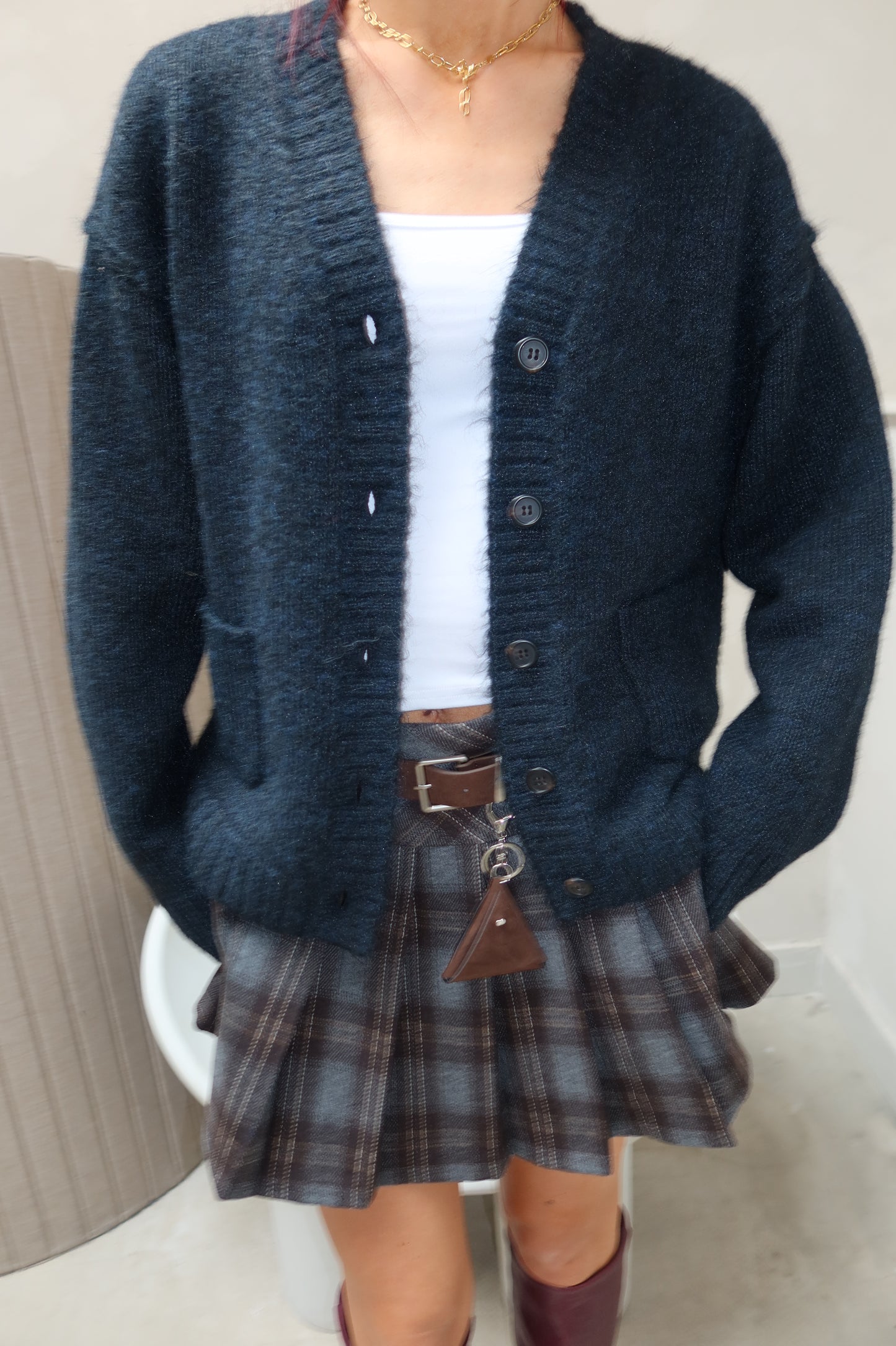 Weekday dark Blue wool - Cardigan