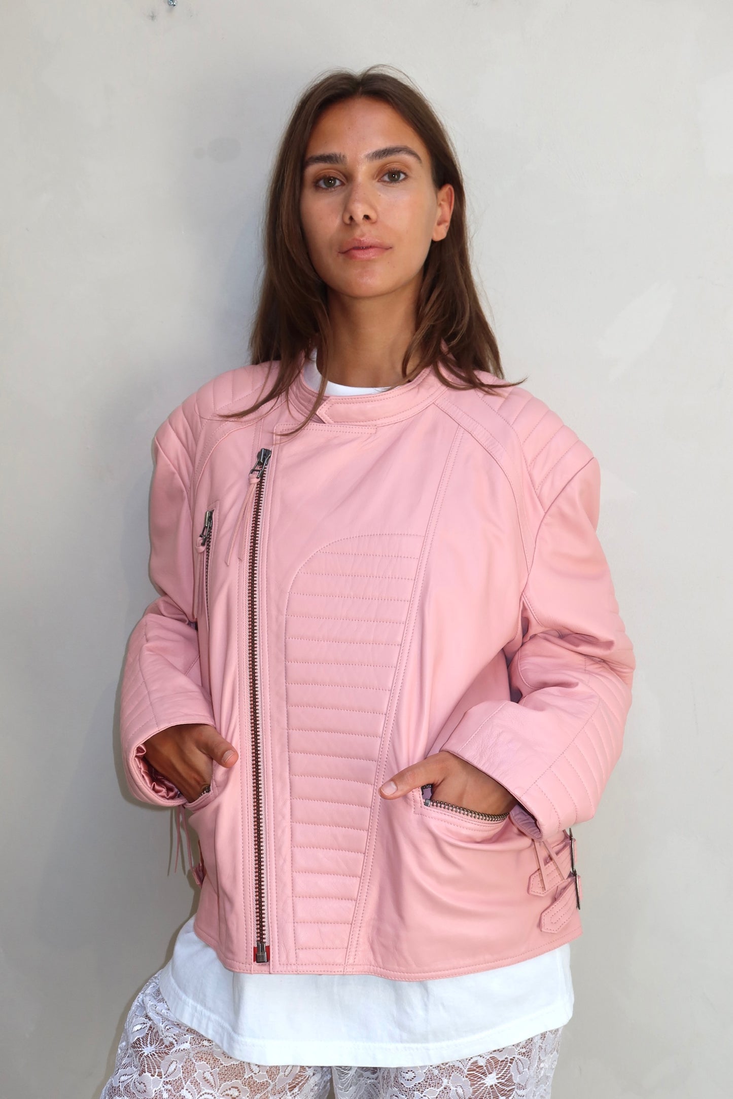 Munthe pink leather - Jacket