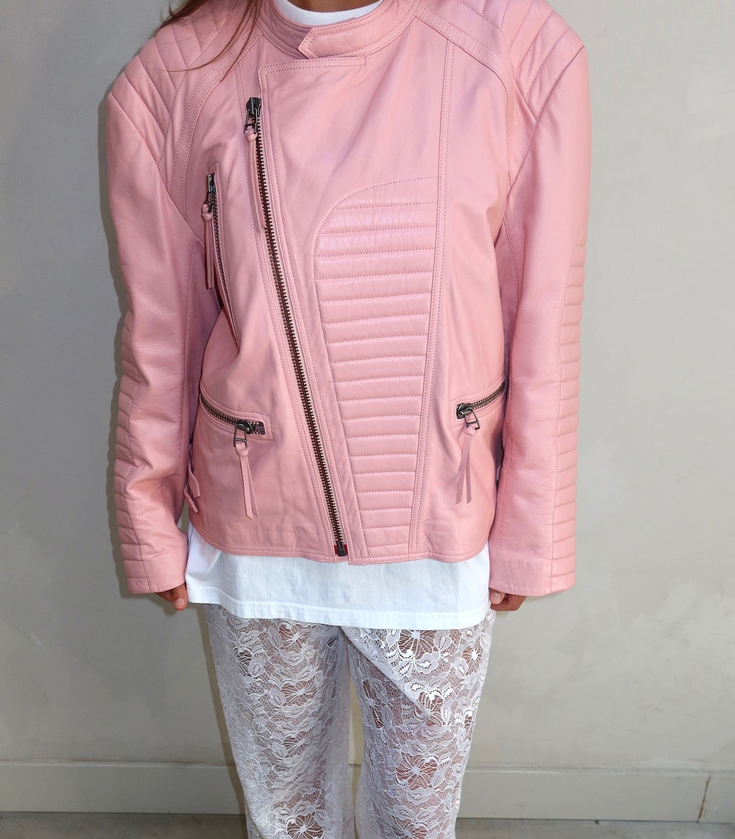 Munthe pink leather - Jacket