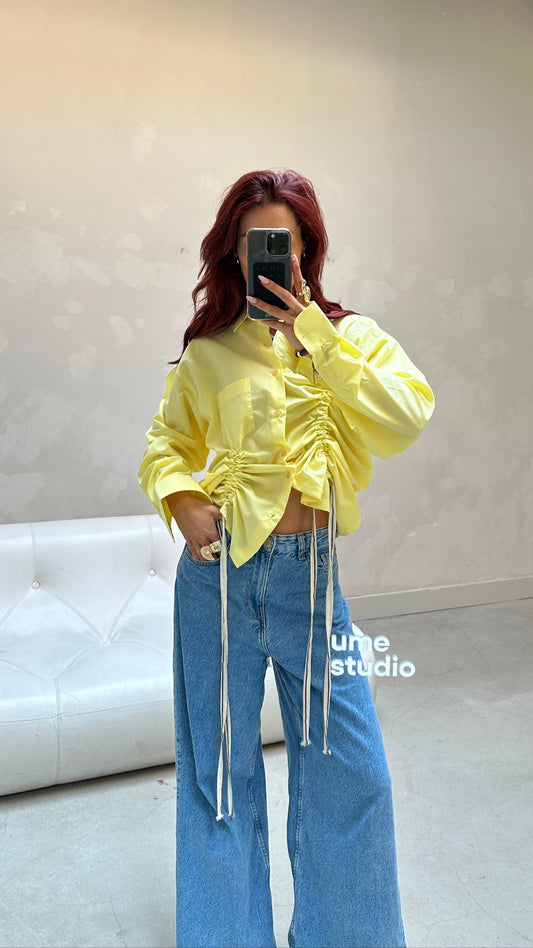Yellow string blouse  - Upcycled by UME