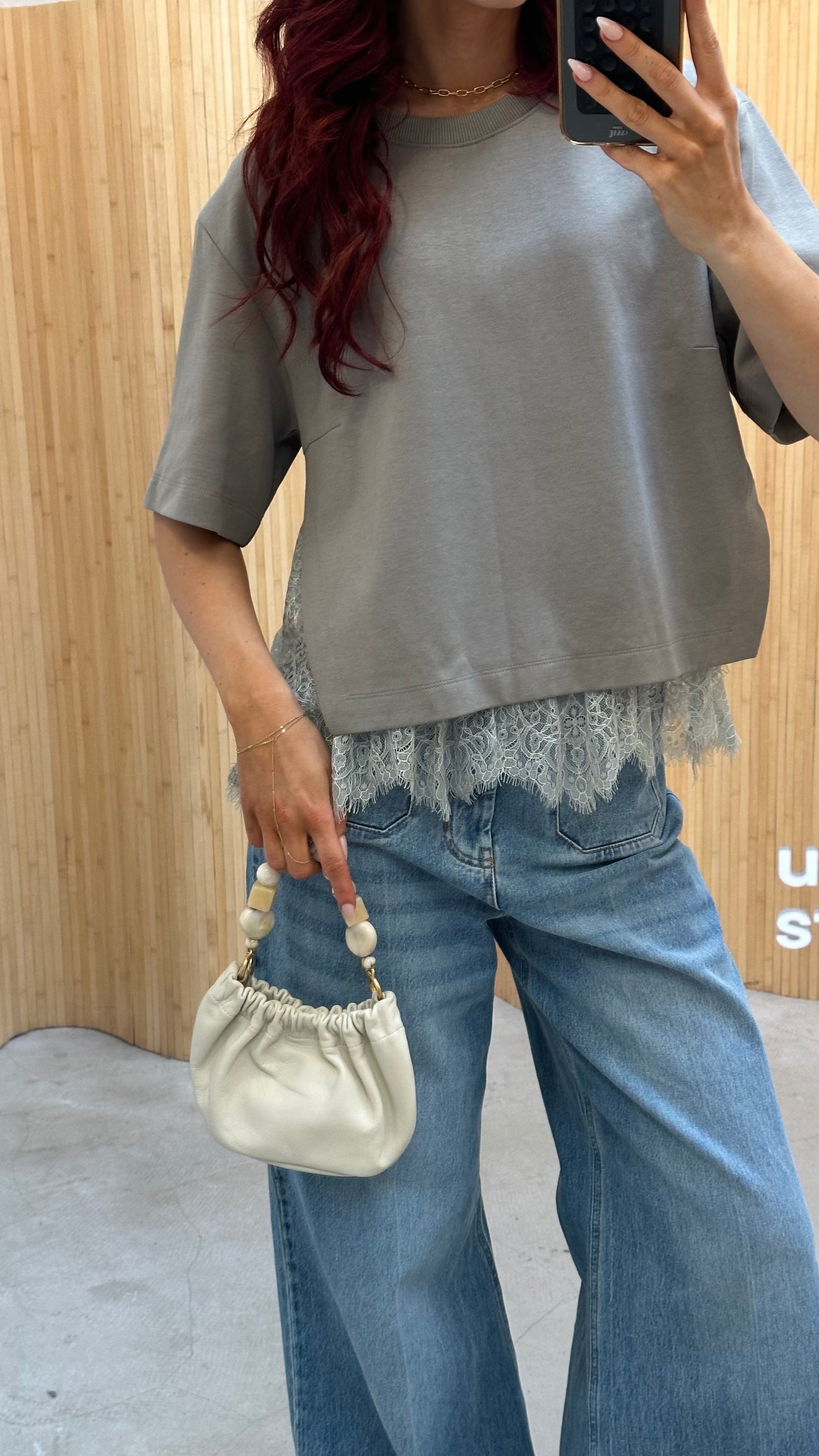 Munthe lace grey - tshirt