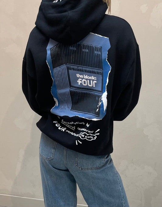 FOUR graphic black - hoodie