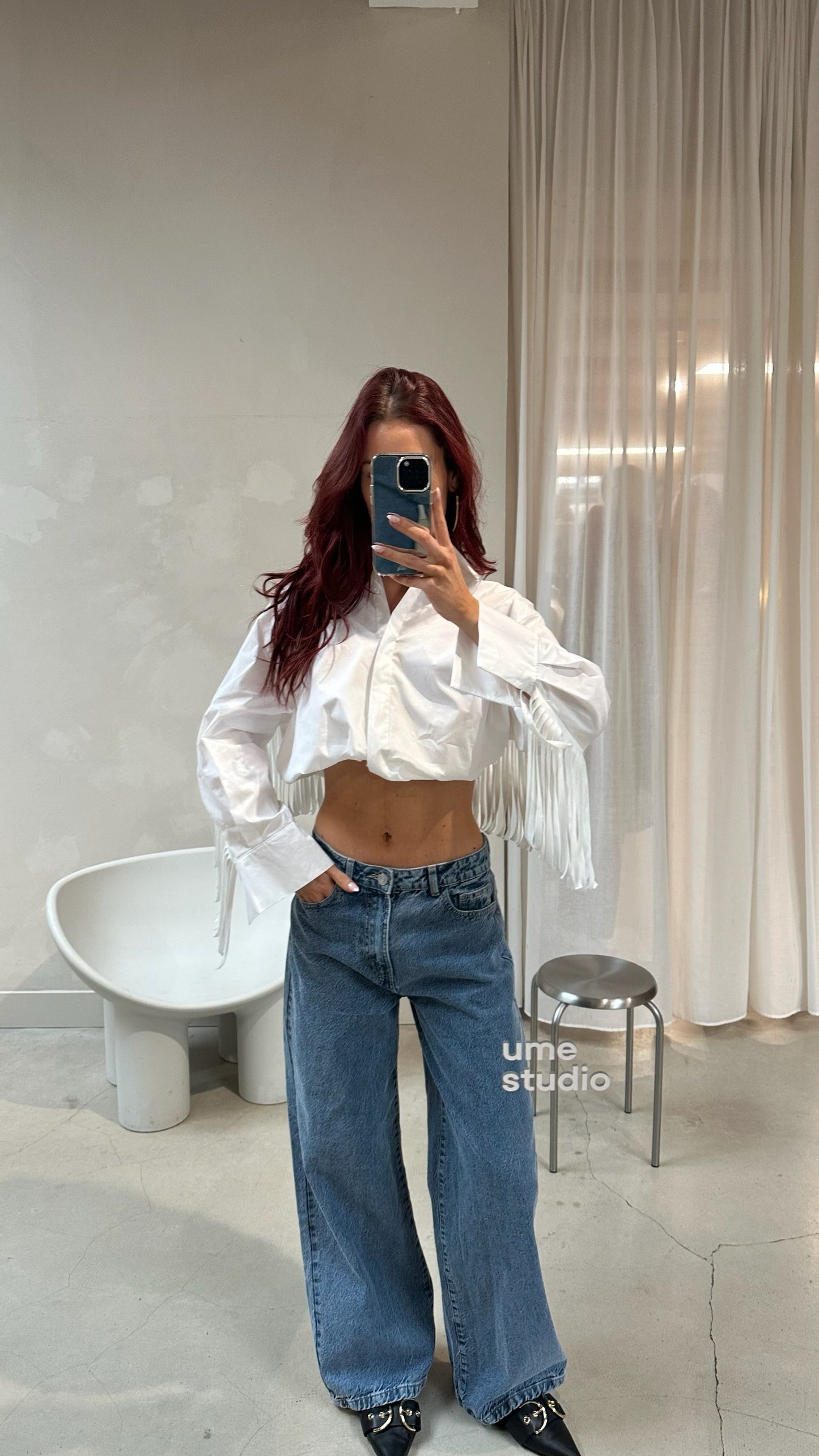 Western Shirt White - Curated By UME - UME STUDIO