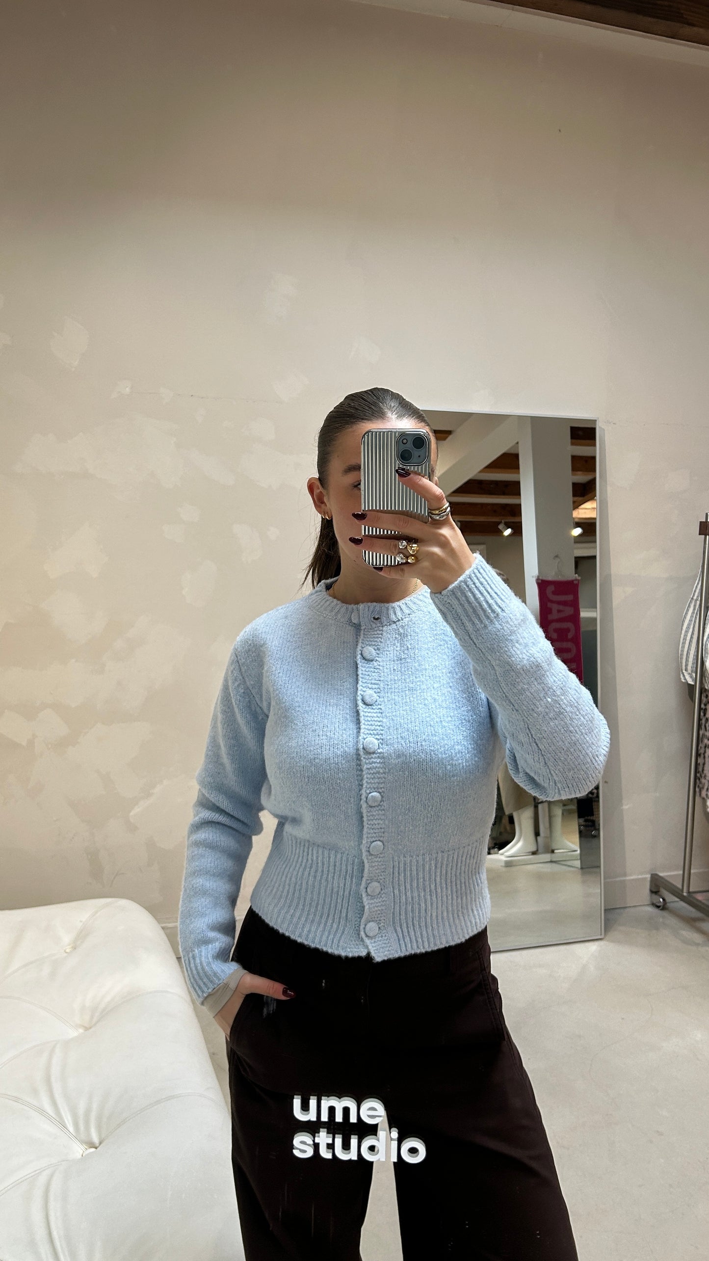 Knitted Cardigan Blue - Curated By UME