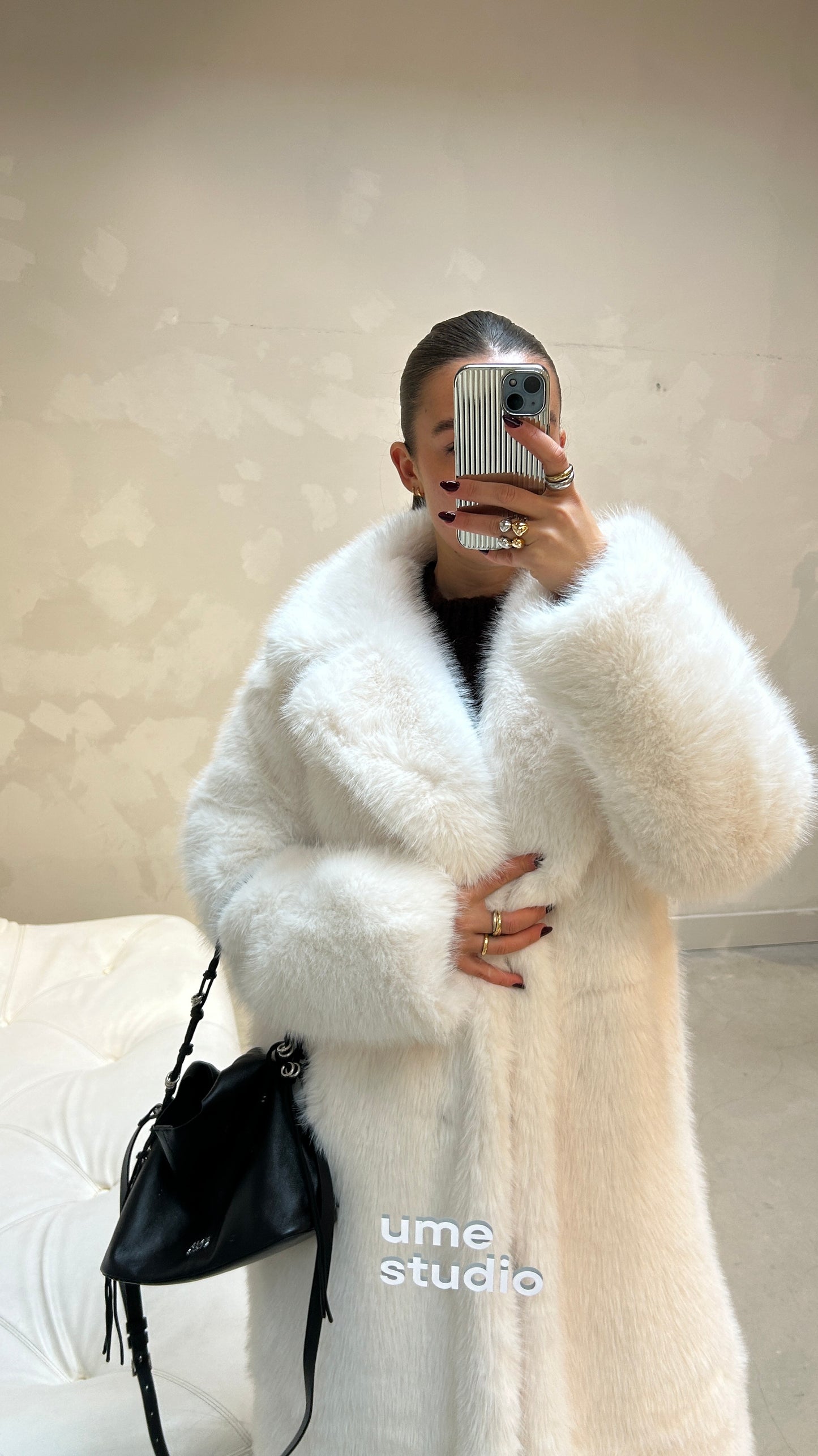 Furry Coat White - Curated By UME