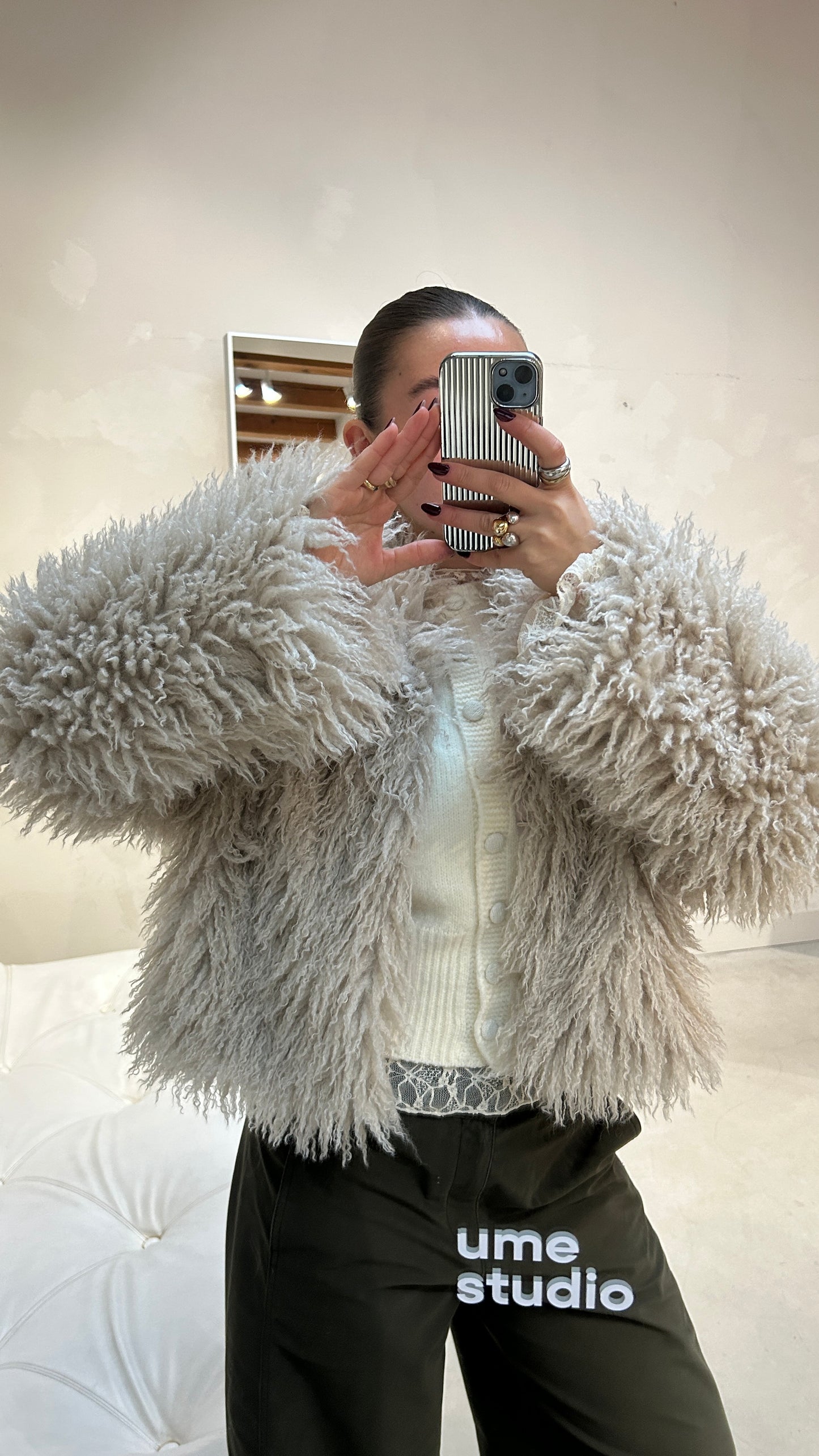 Furry Jacket Grey - Curated By Ume