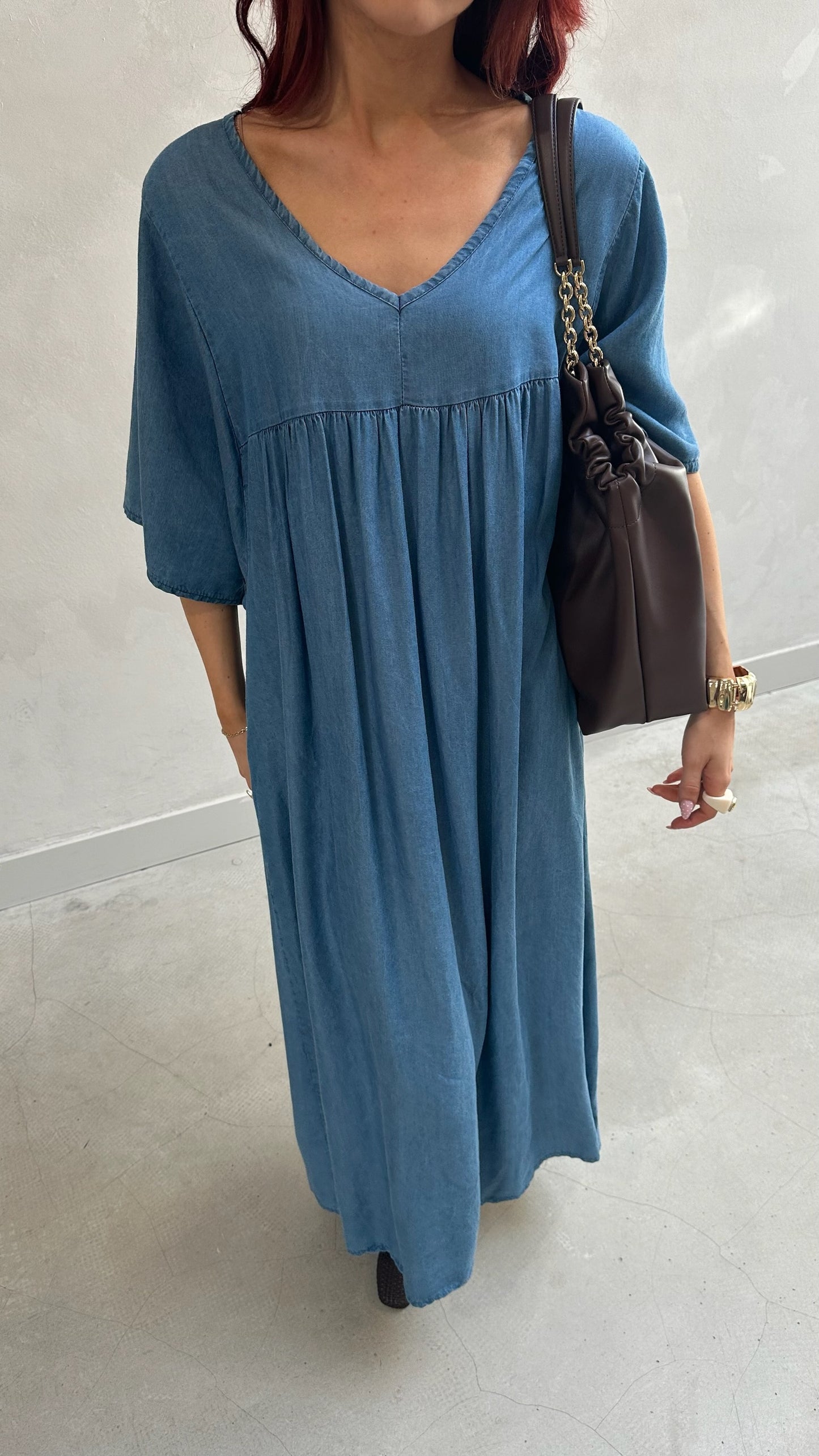 Summer maxi dress denim - Curated by UME