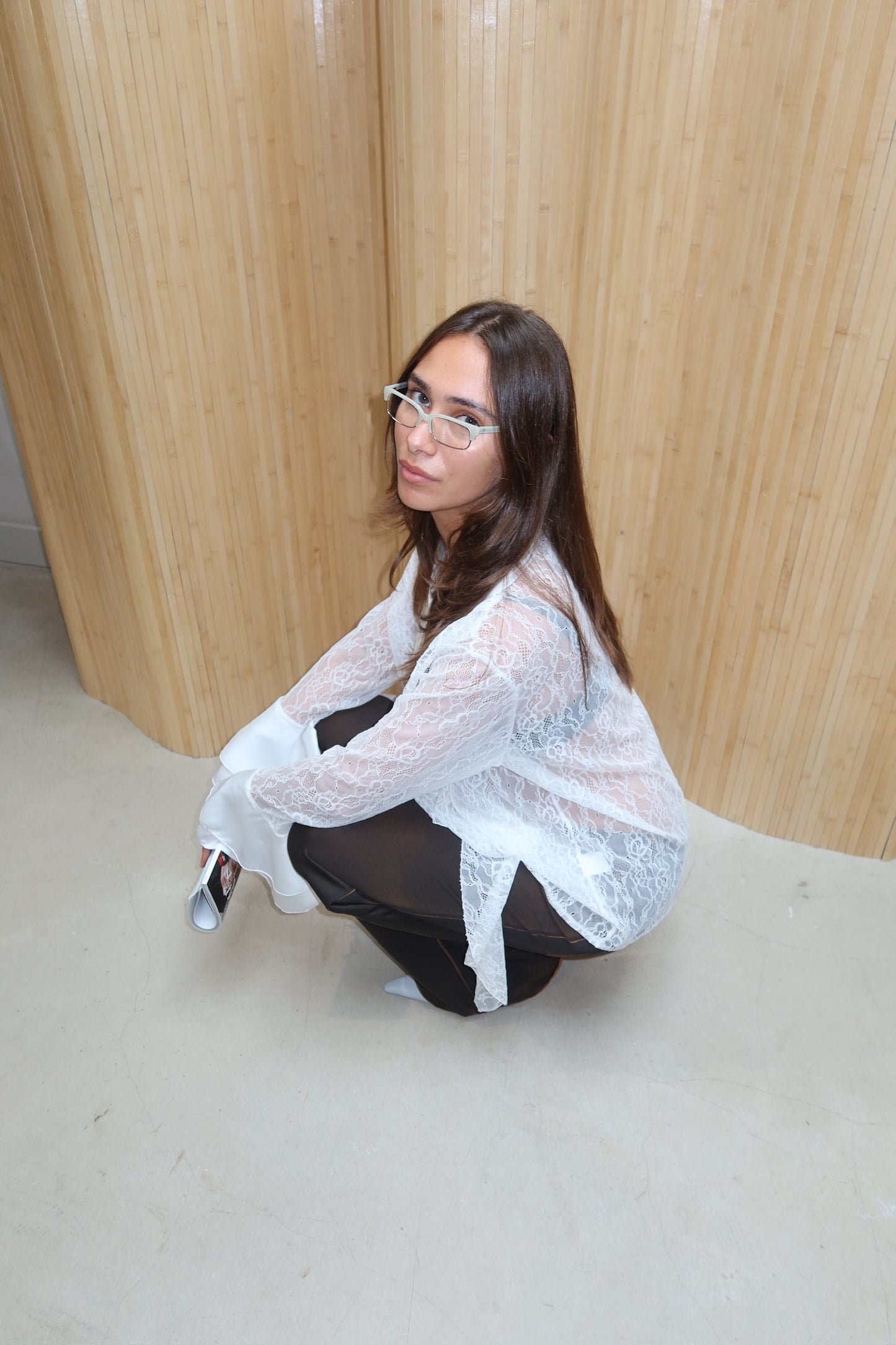 Lace ruffle blouse - Curated by UME