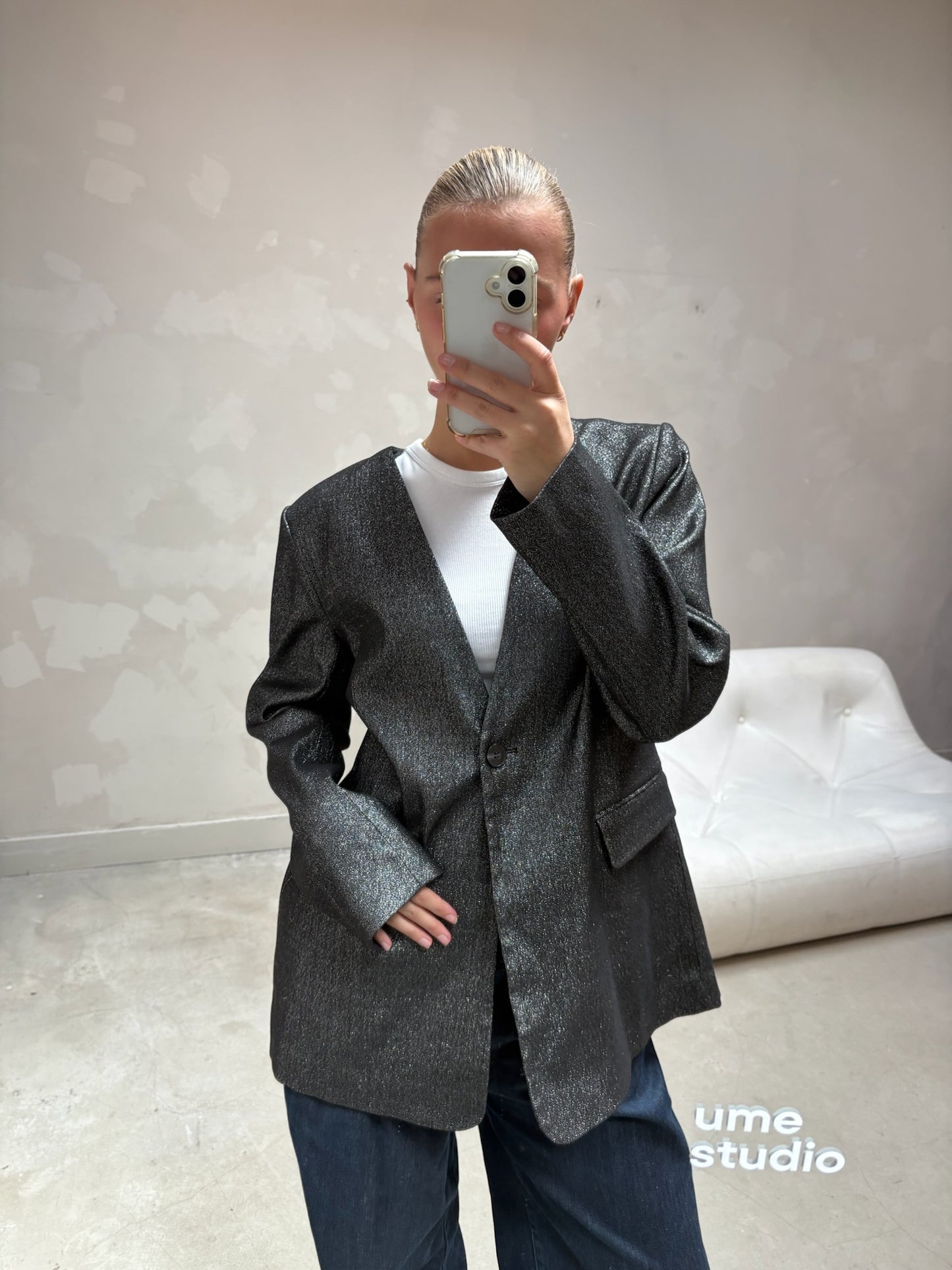 KBS silver glitter- blazer