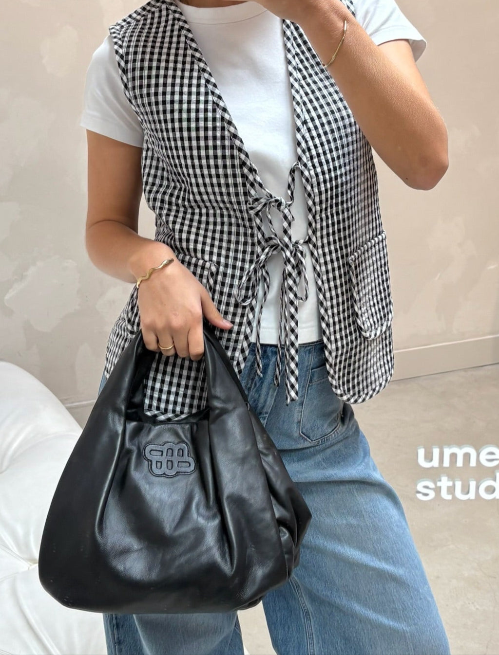 Checkerd black & white - gilet