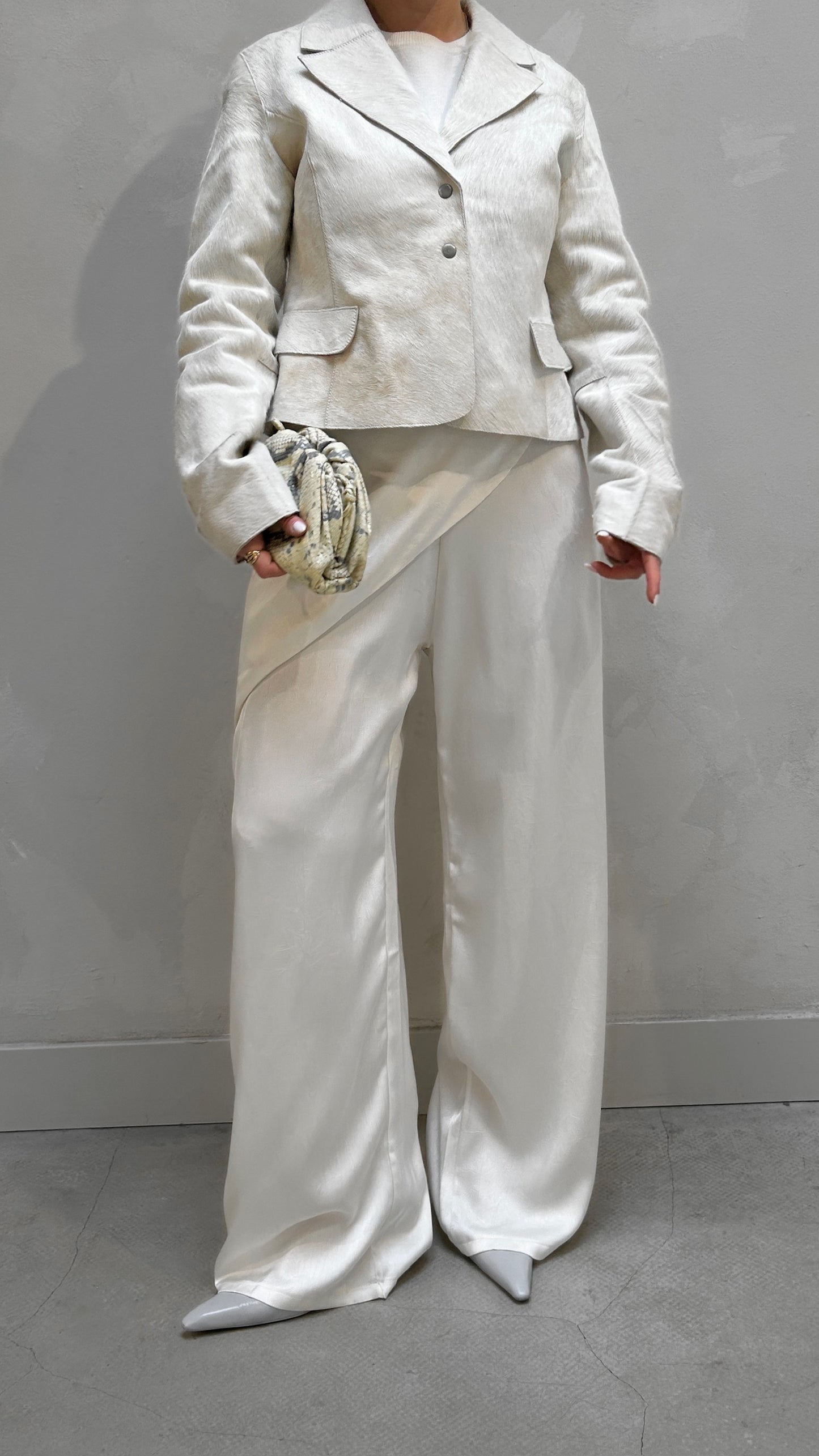 Satin Pants White - Curated by UME