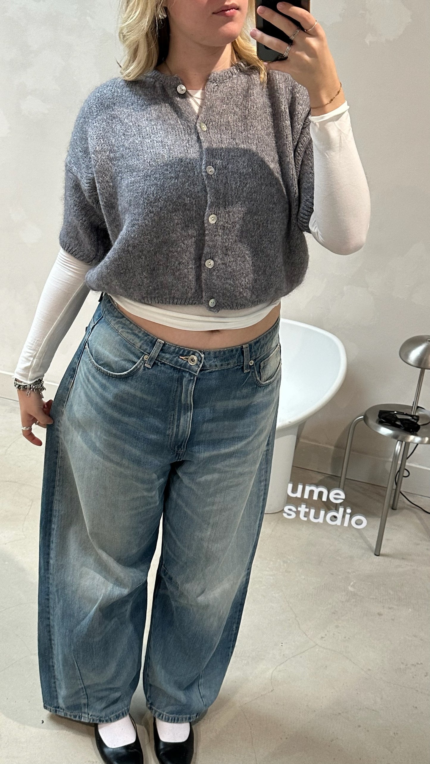 Knitted Vest Grey - Curated By Ume