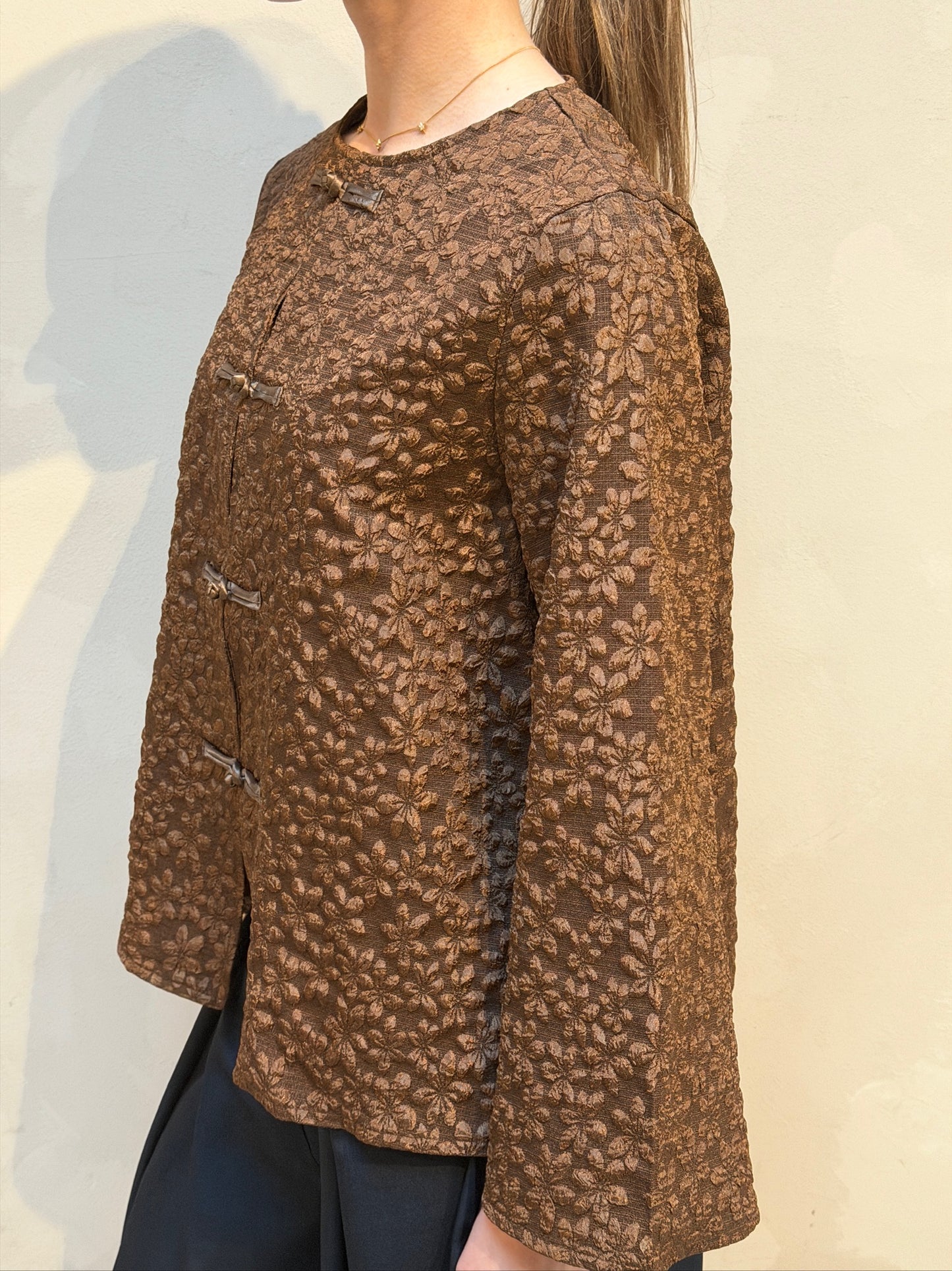 Mandarin Shirt Brown - Curated By UME