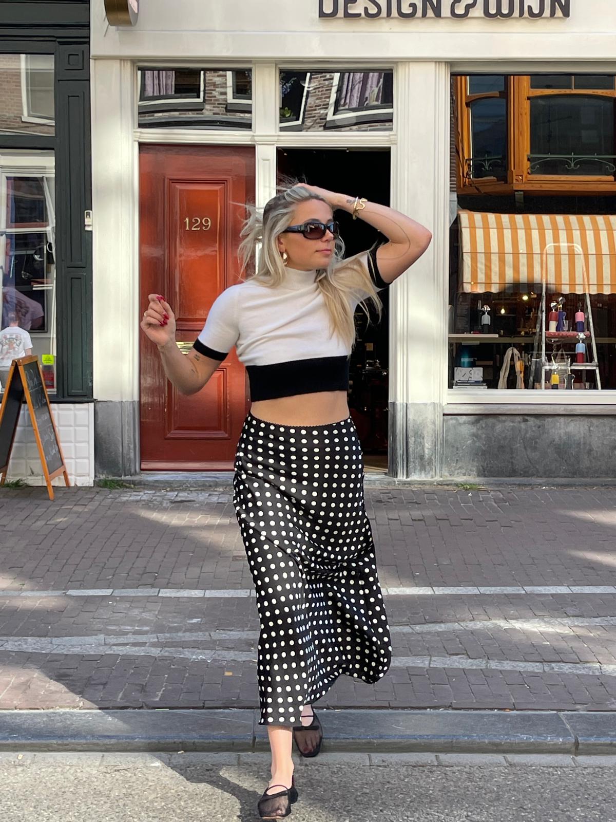Black Polka dot skirt - Curated by UME