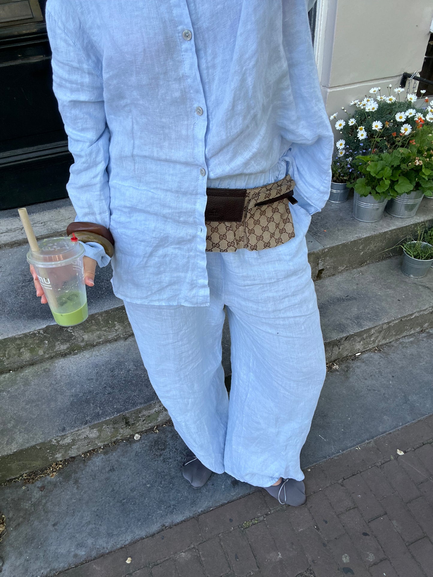Light Blue linen pants - Curated by UME