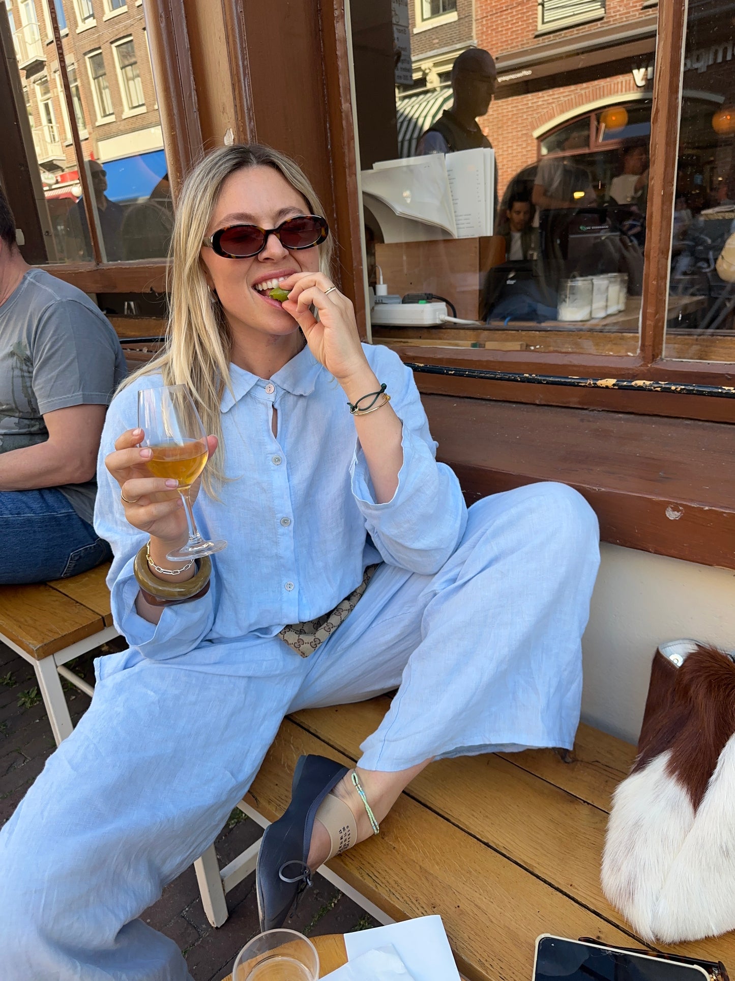 Light Blue linen pants - Curated by UME