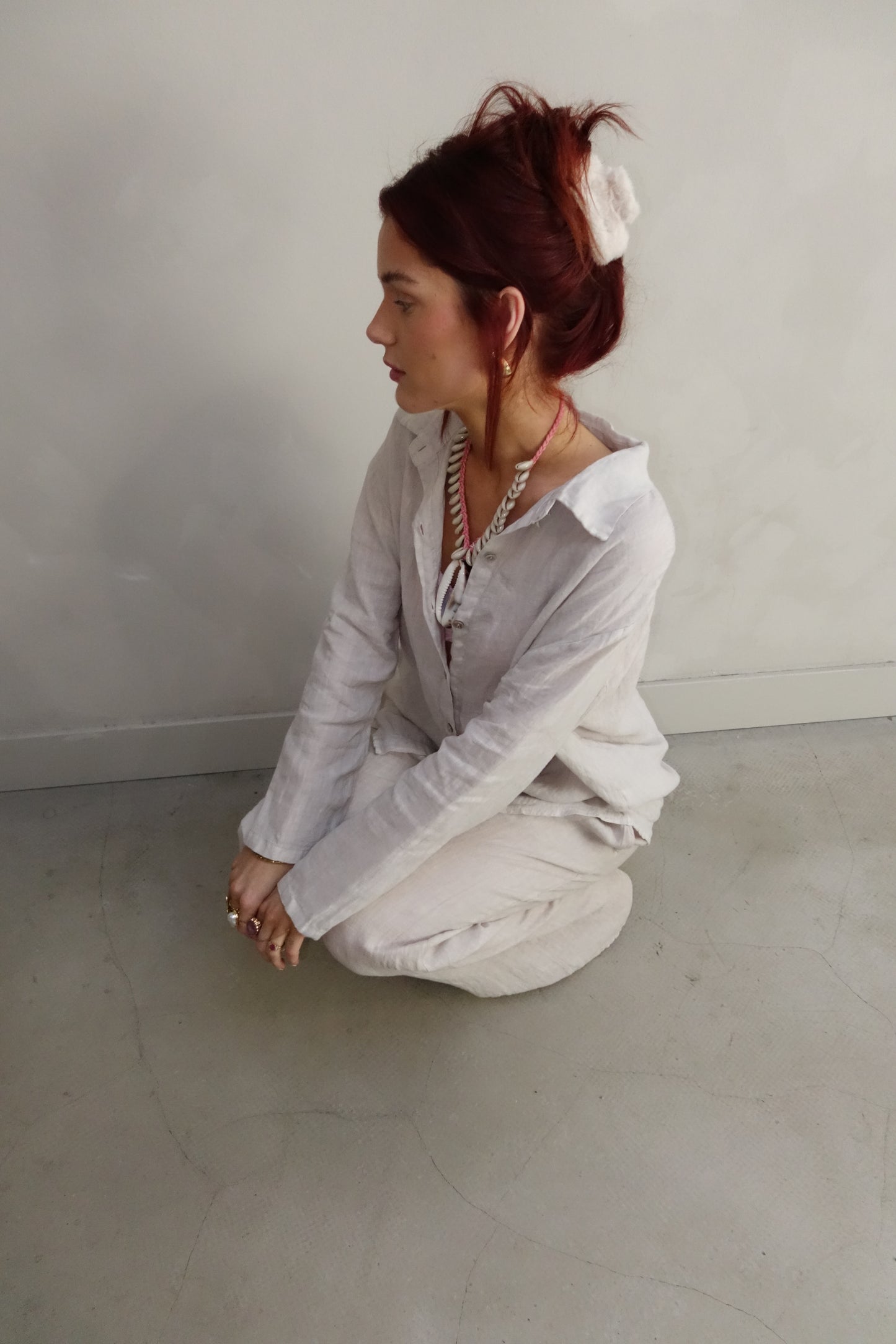 Sand linen pants - Curated by UME