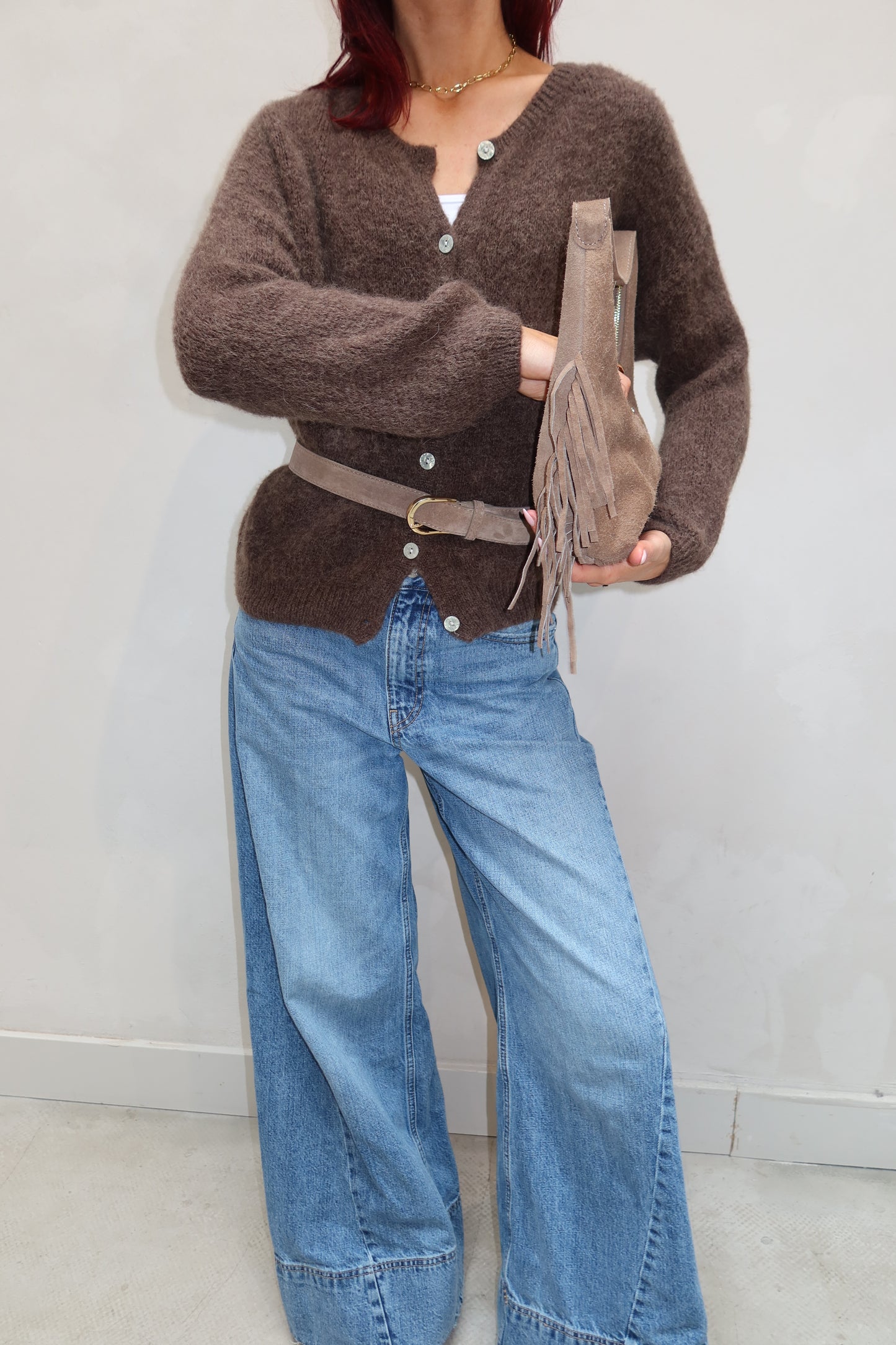 Brown Knitted Vest - Curated by UME