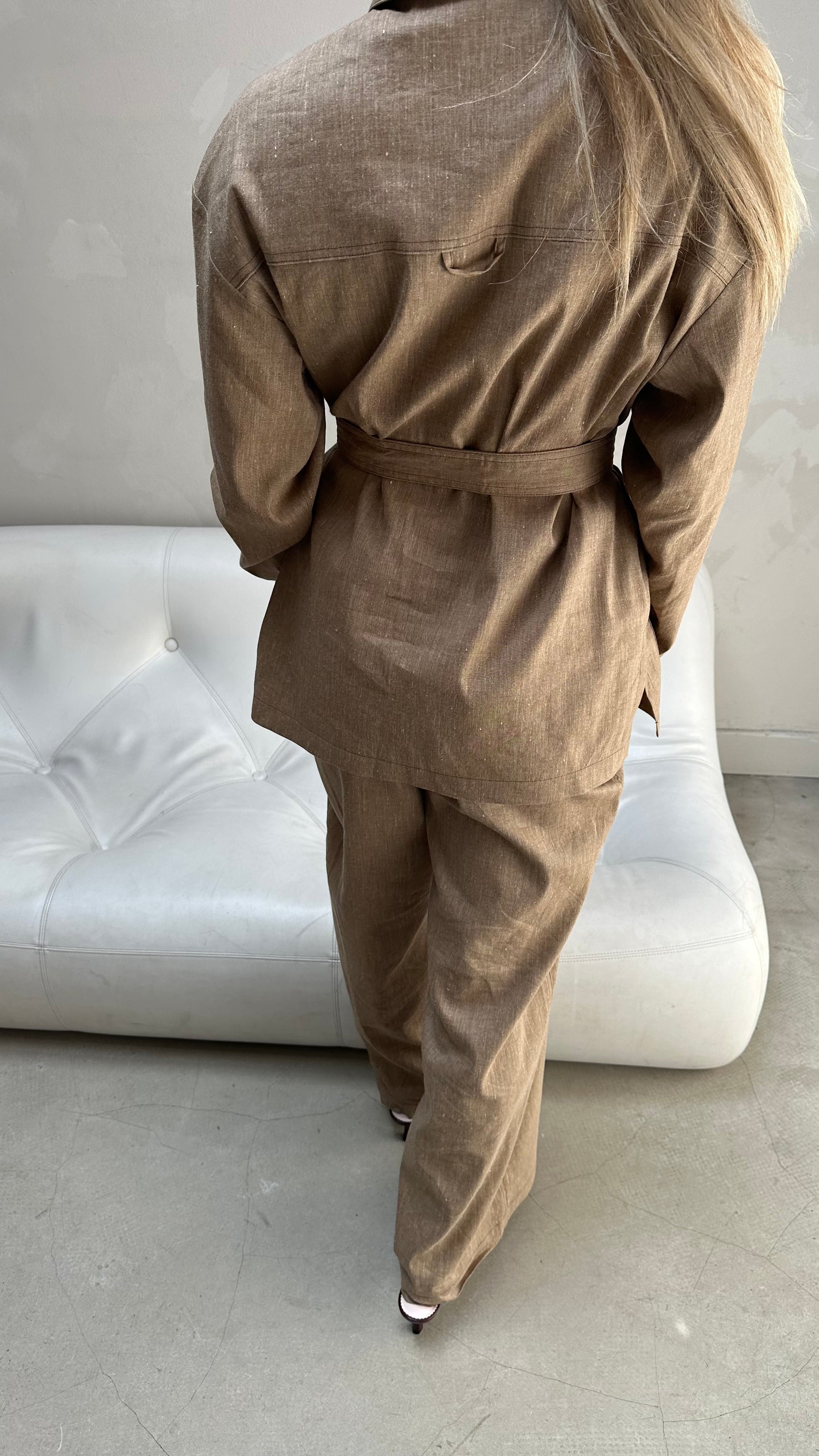 Sessùn beige belt - jacket - UME STUDIO