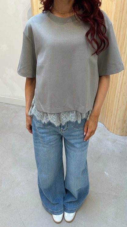 Munthe lace grey - tshirt