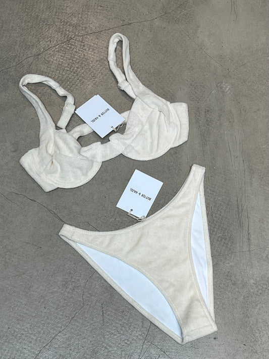 Butter & Hazel - Terry Cream White Bikini Set