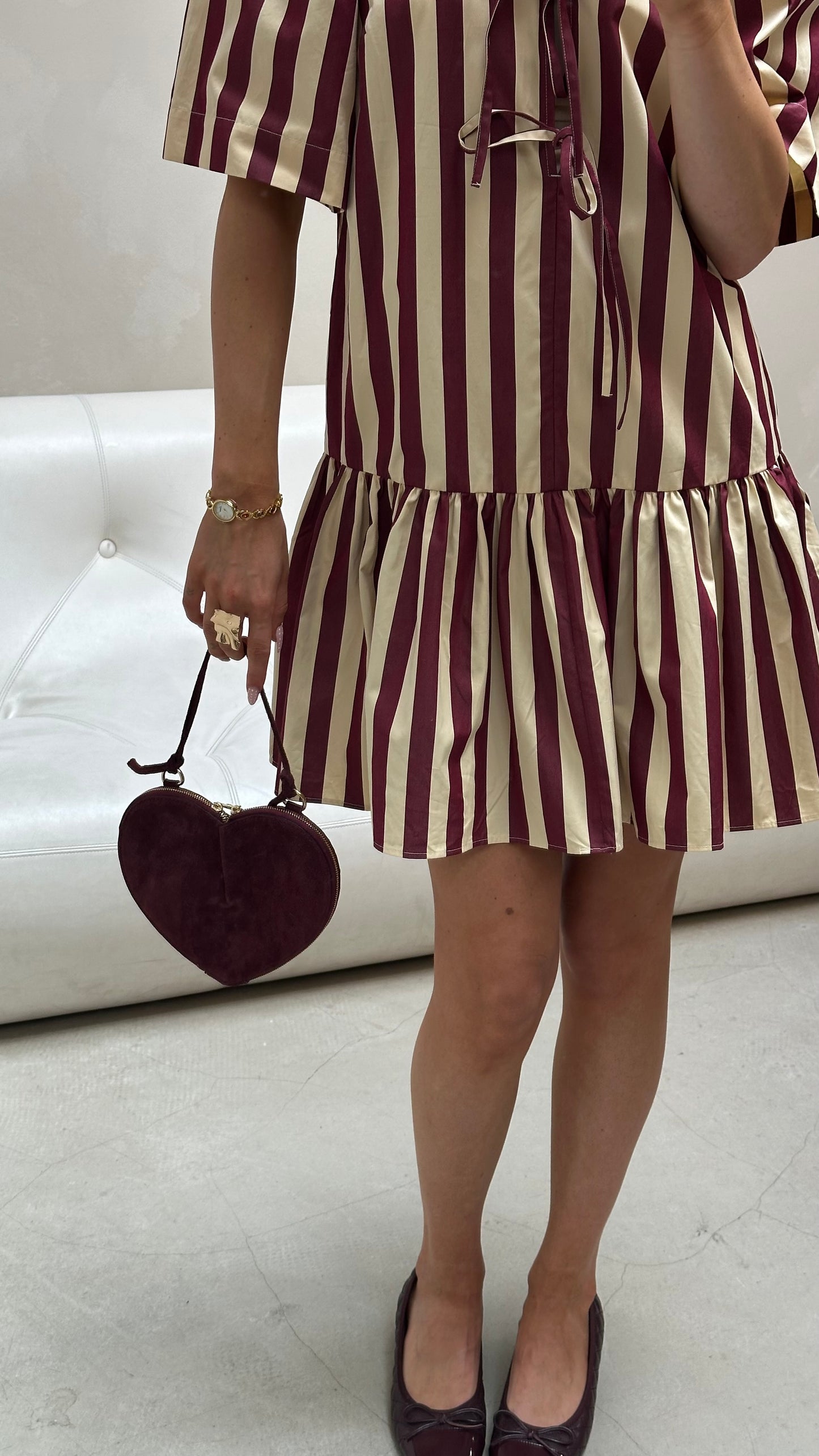 & Other Stories striped bow - Dress