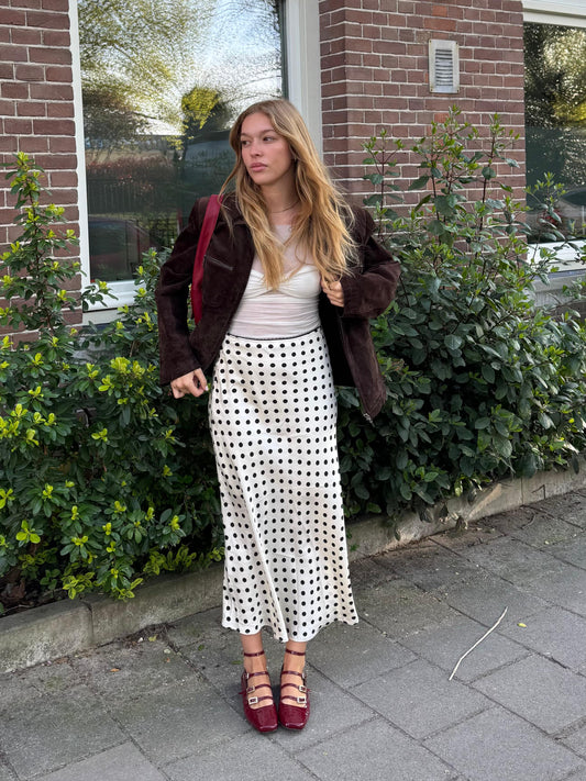 White Polka dot skirt - Curated by UME