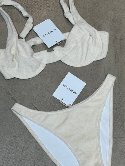 Butter & Hazel - Terry Cream White Bikini Set