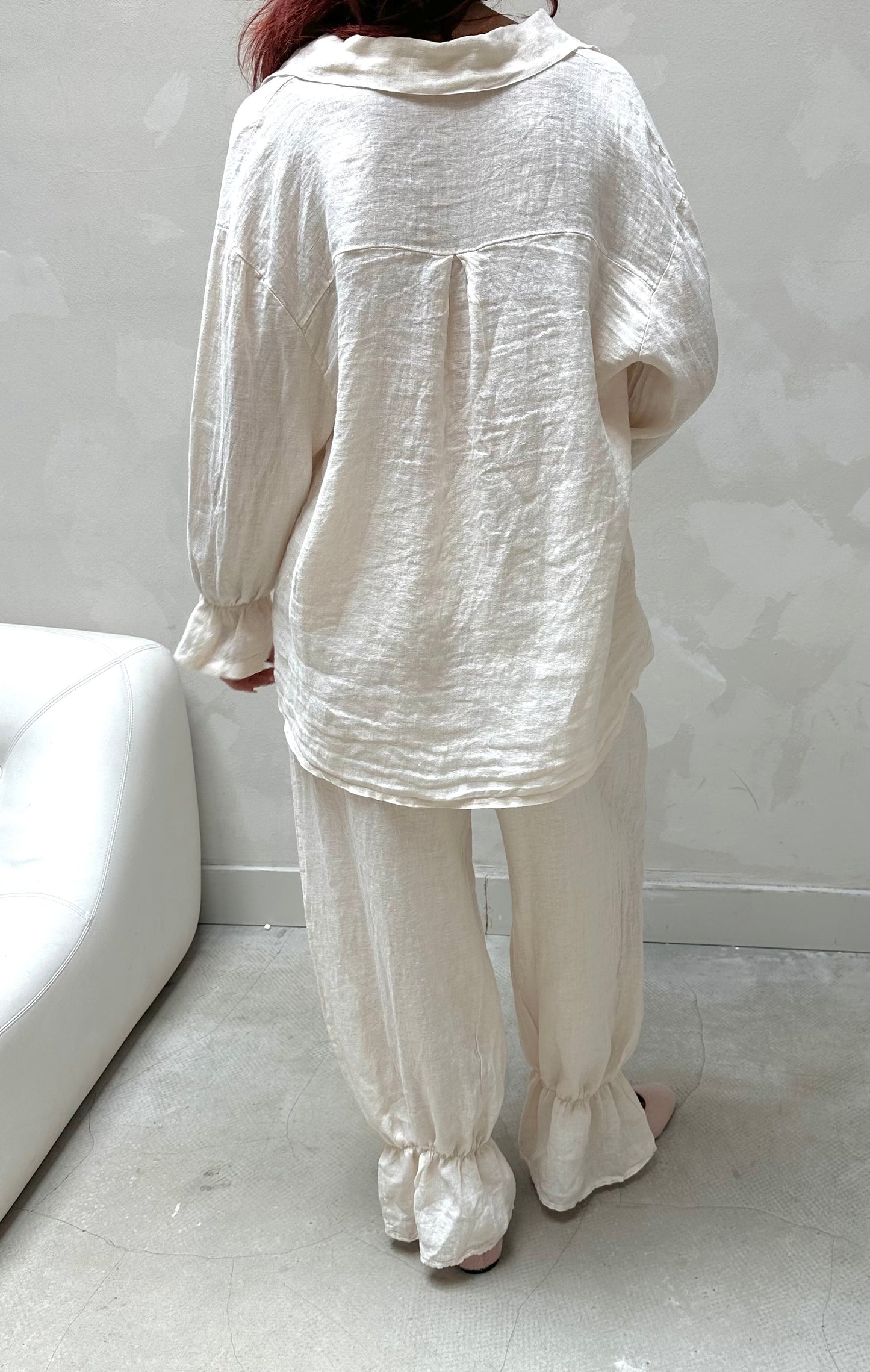 Ruffle linen set - Upcycled by UME