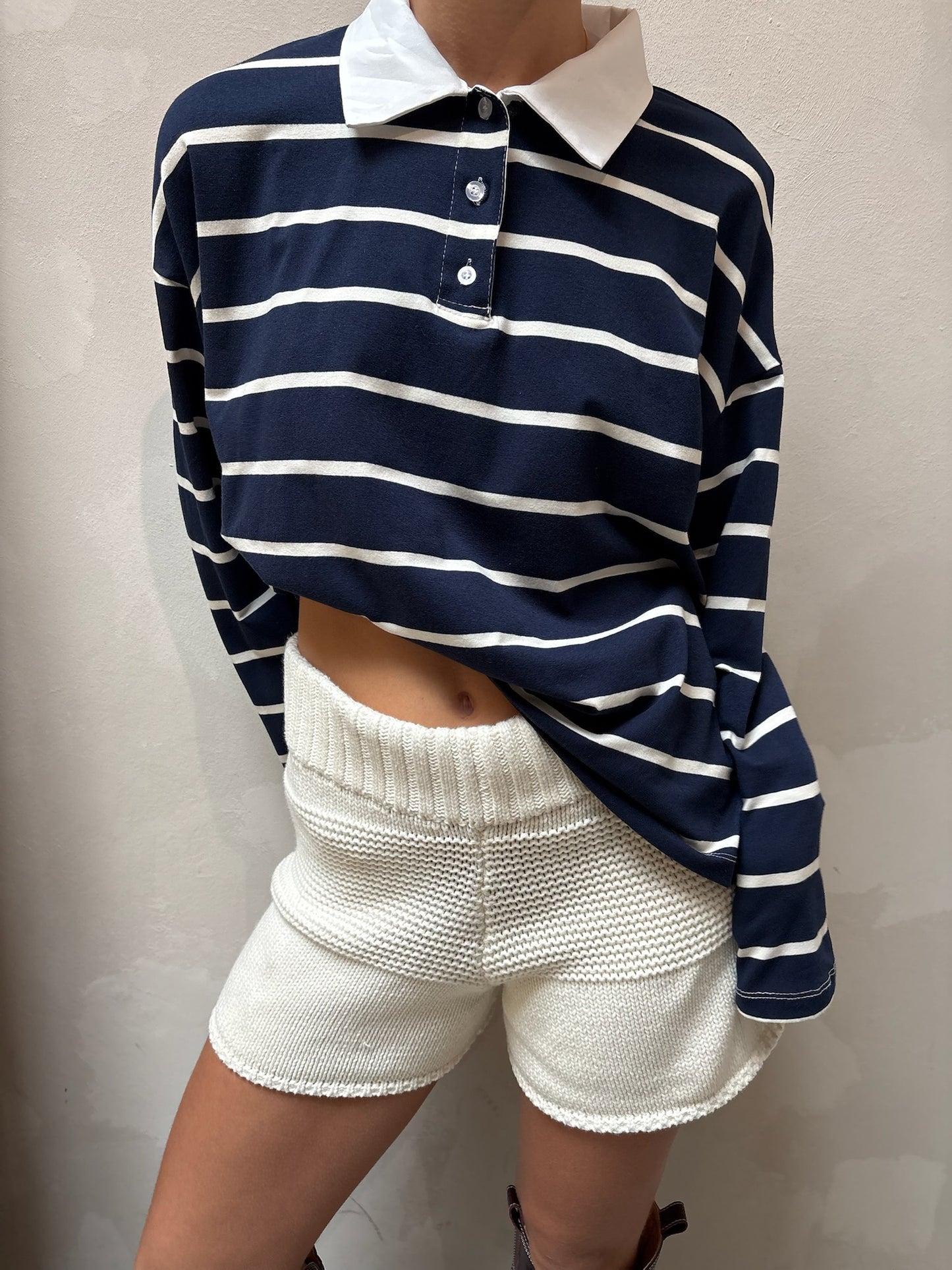 Striped Polo Navy - Curated by UME