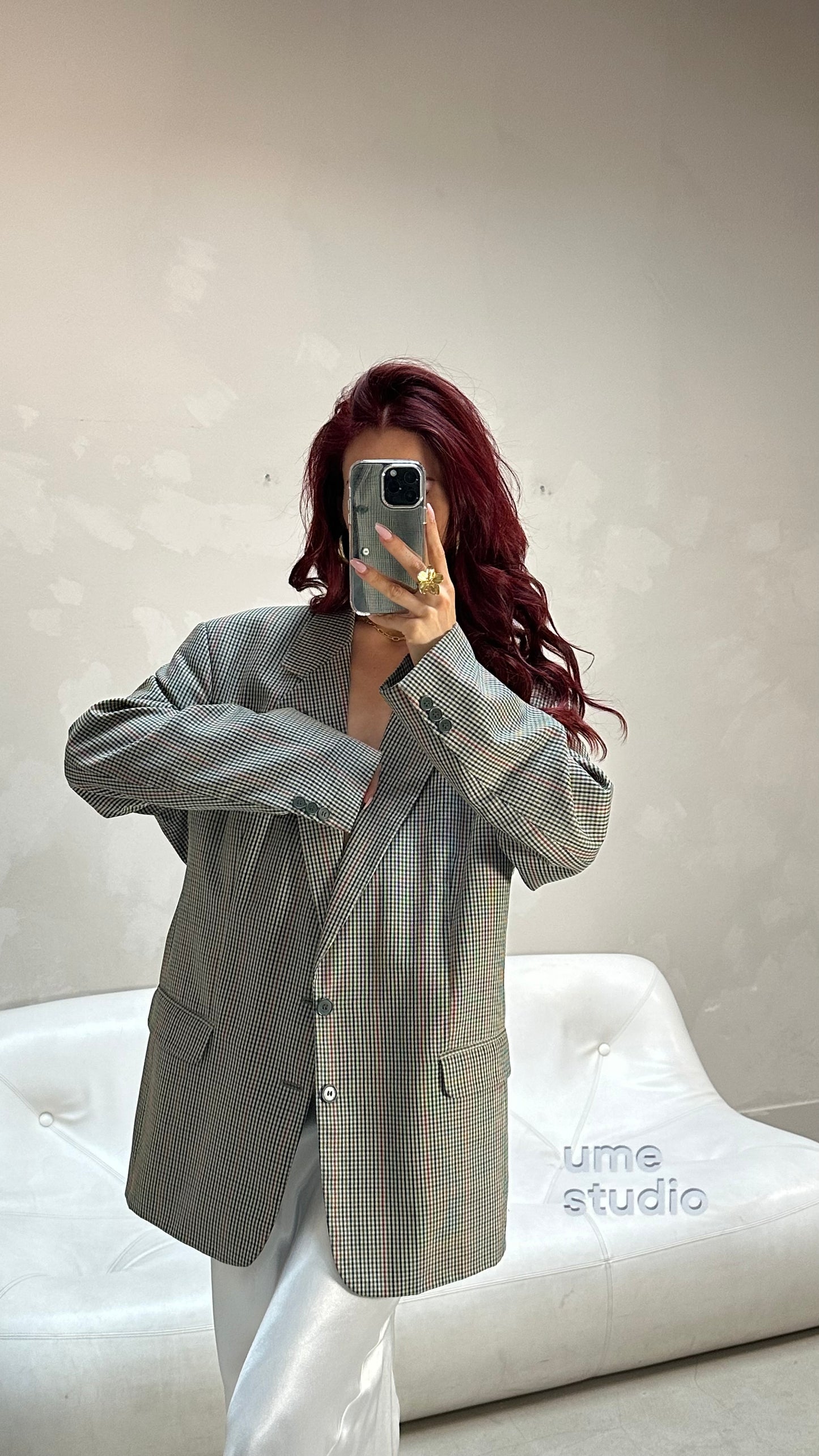 Upcycled checkerd blazer - by UME