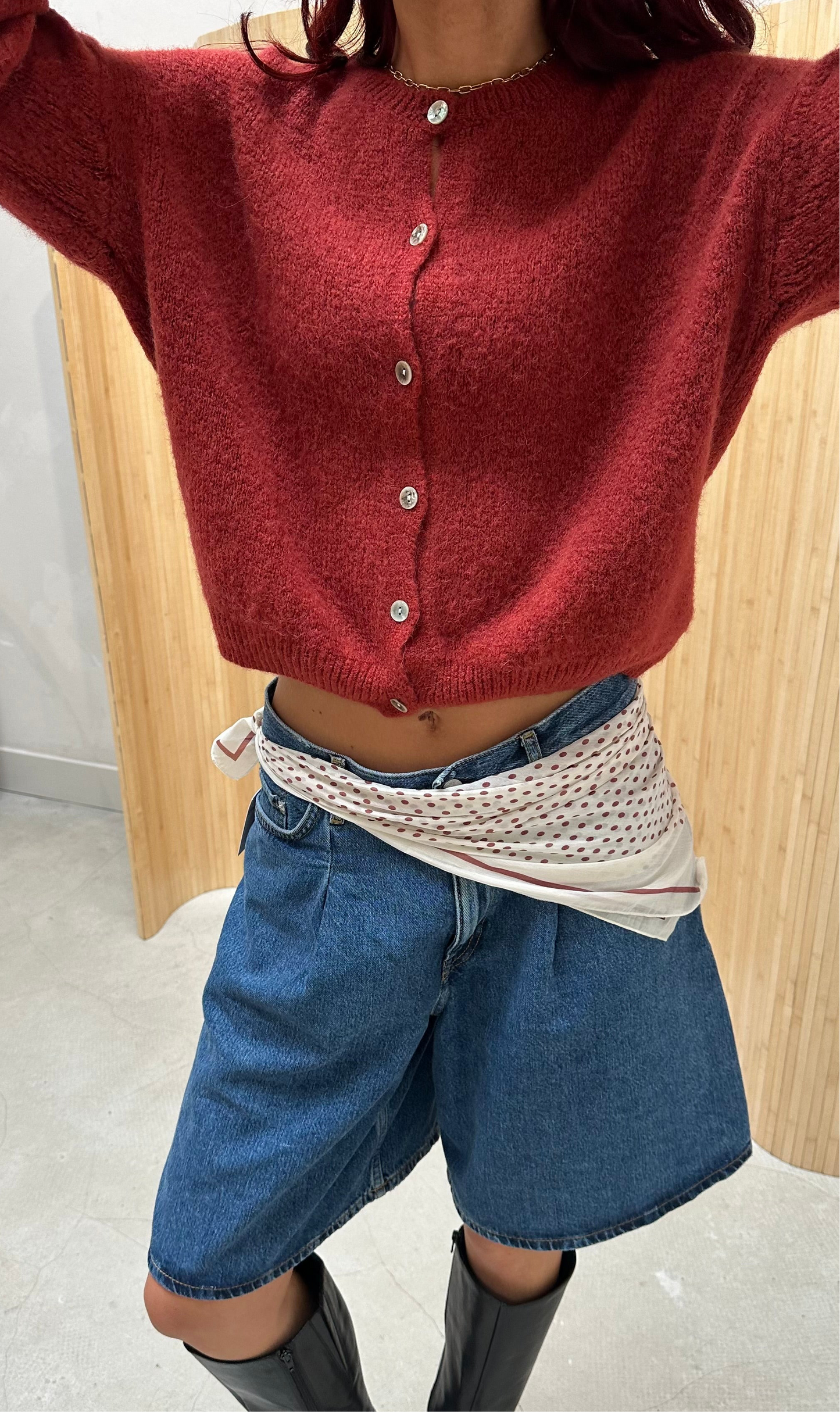 Red coral vest - curated by UME