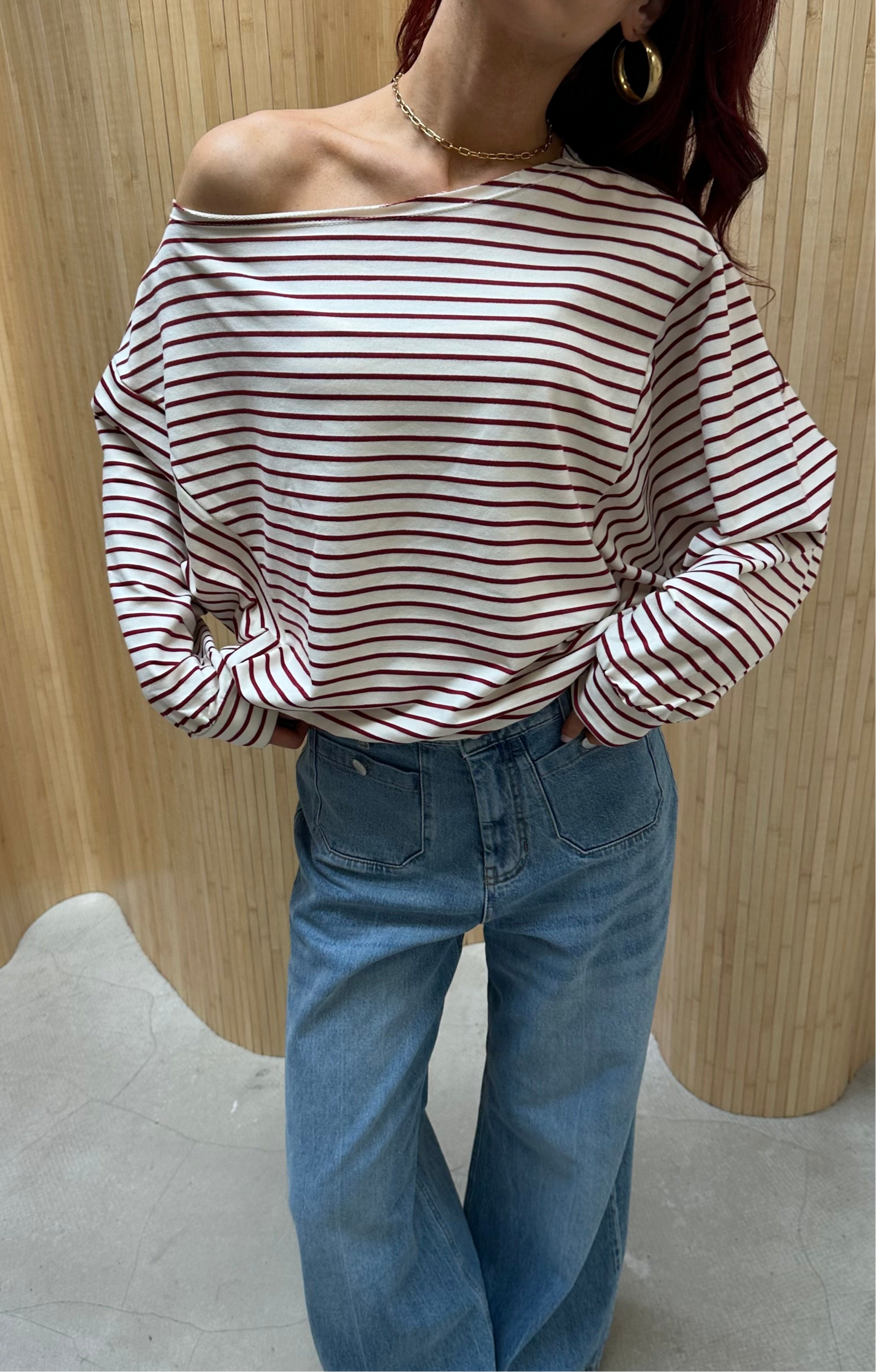 Striped sweater red - curated by UME