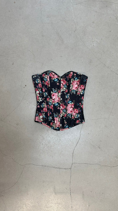 Vintage Black floral - Corset