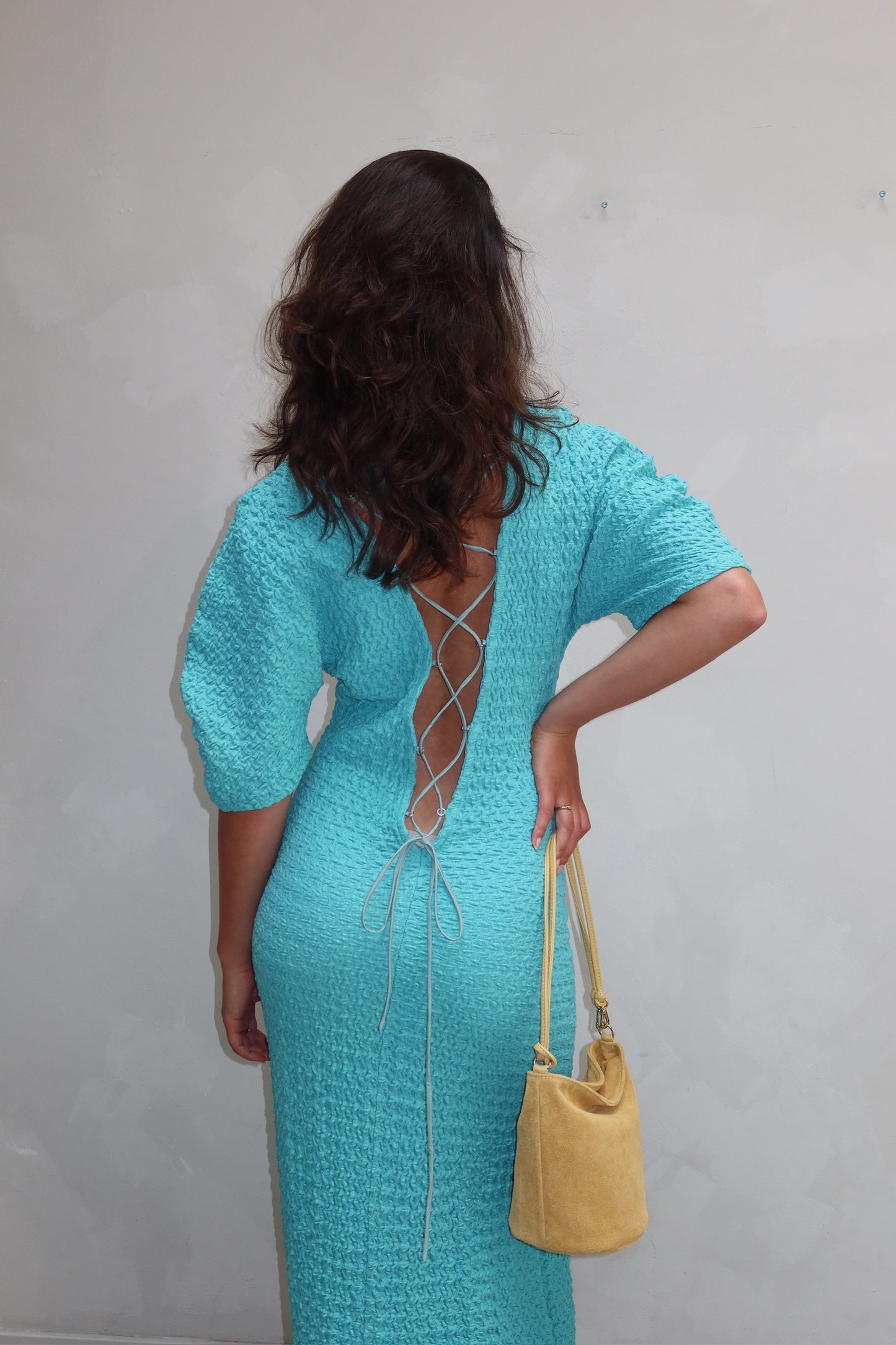 Résumé Turquoise lace up- Maxi dress