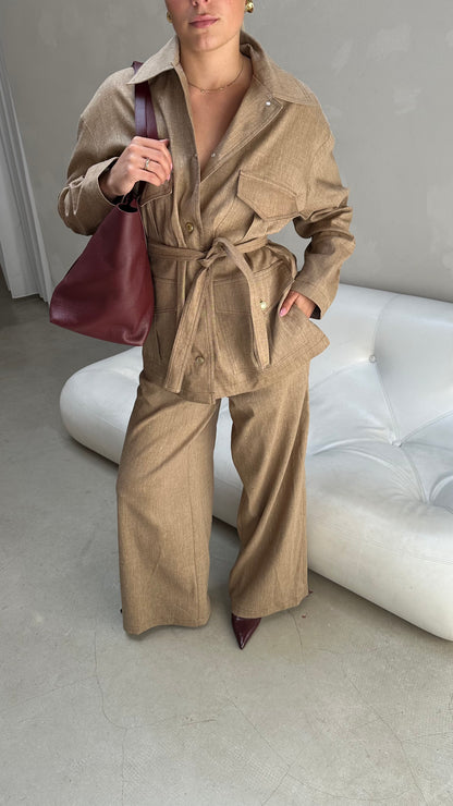 Sessùn beige belt - jacket - UME STUDIO