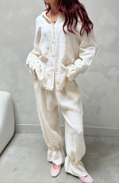 Ruffle linen set - Upcycled by UME