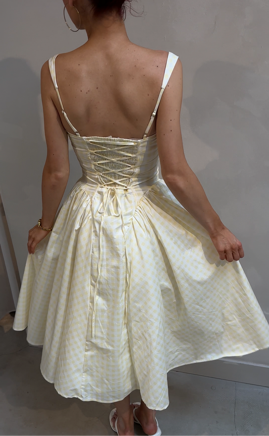 Babyloo Lemon yellow tailored - Midi dress