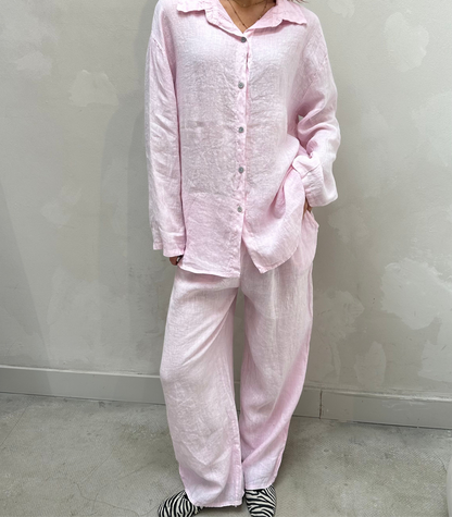 Pink linen blouse - Curated by UME