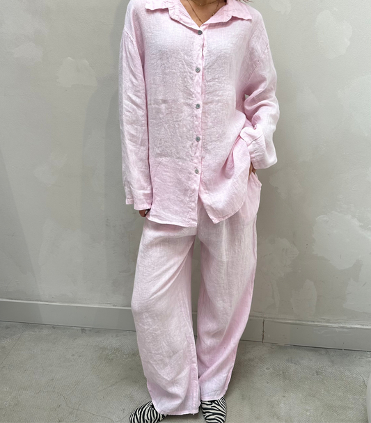 Pink linen pants - Curated by UME